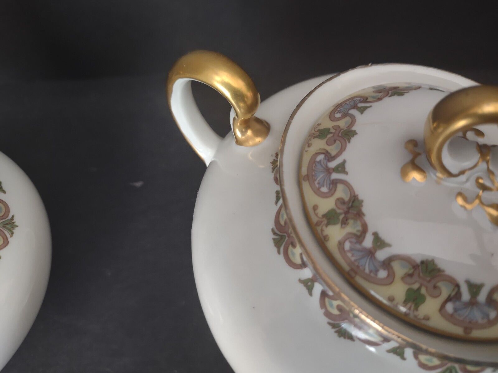 Wm Guerin France Limoges Set Creamer Sugar Bowl Gold Trim (lot 534)