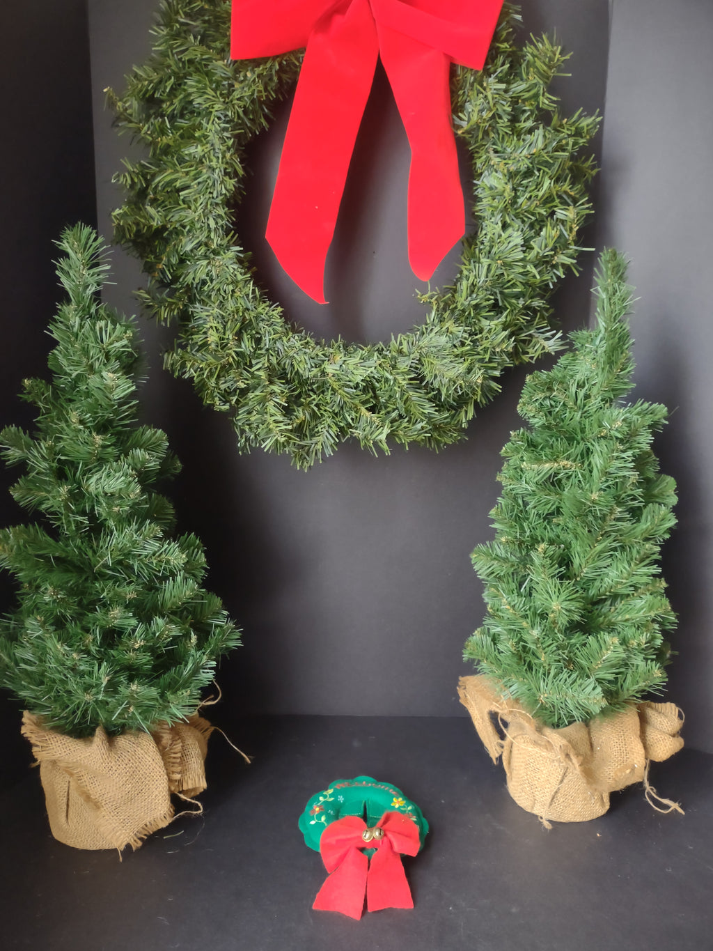 Christmas Artificial Tree Wreath Door Handle Ornament (lot 1222)