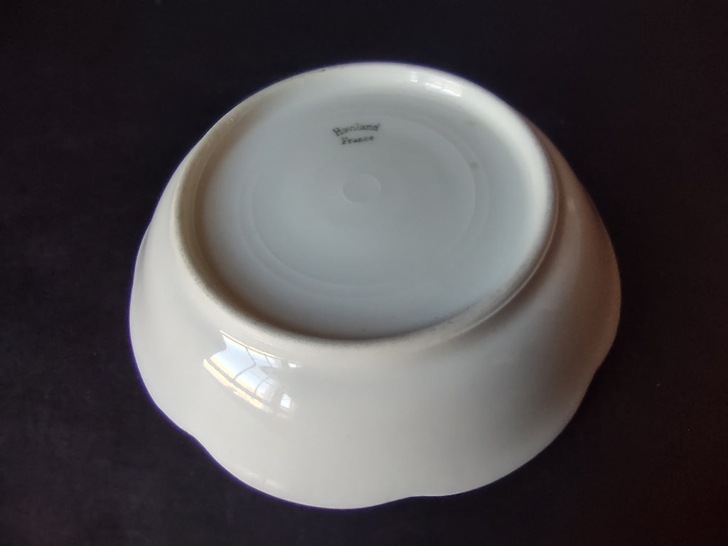 Haviland French Chic Limoges Cranberry Small Bowl Plain White (lot 1047)