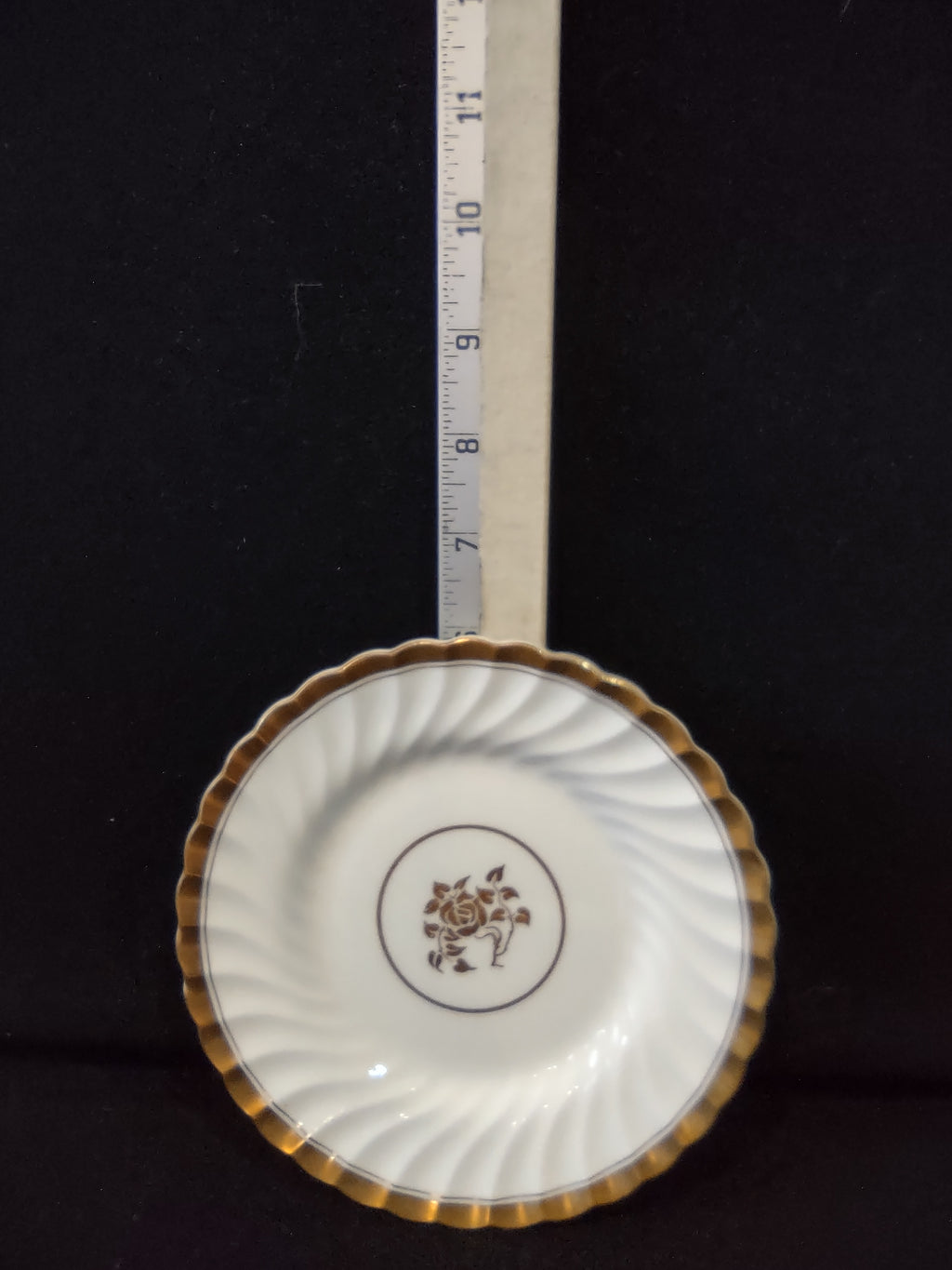 Vintage Minton Gold Rose Bread Butter Plate Bone China Gold Trim x 4 (Lot 5429)