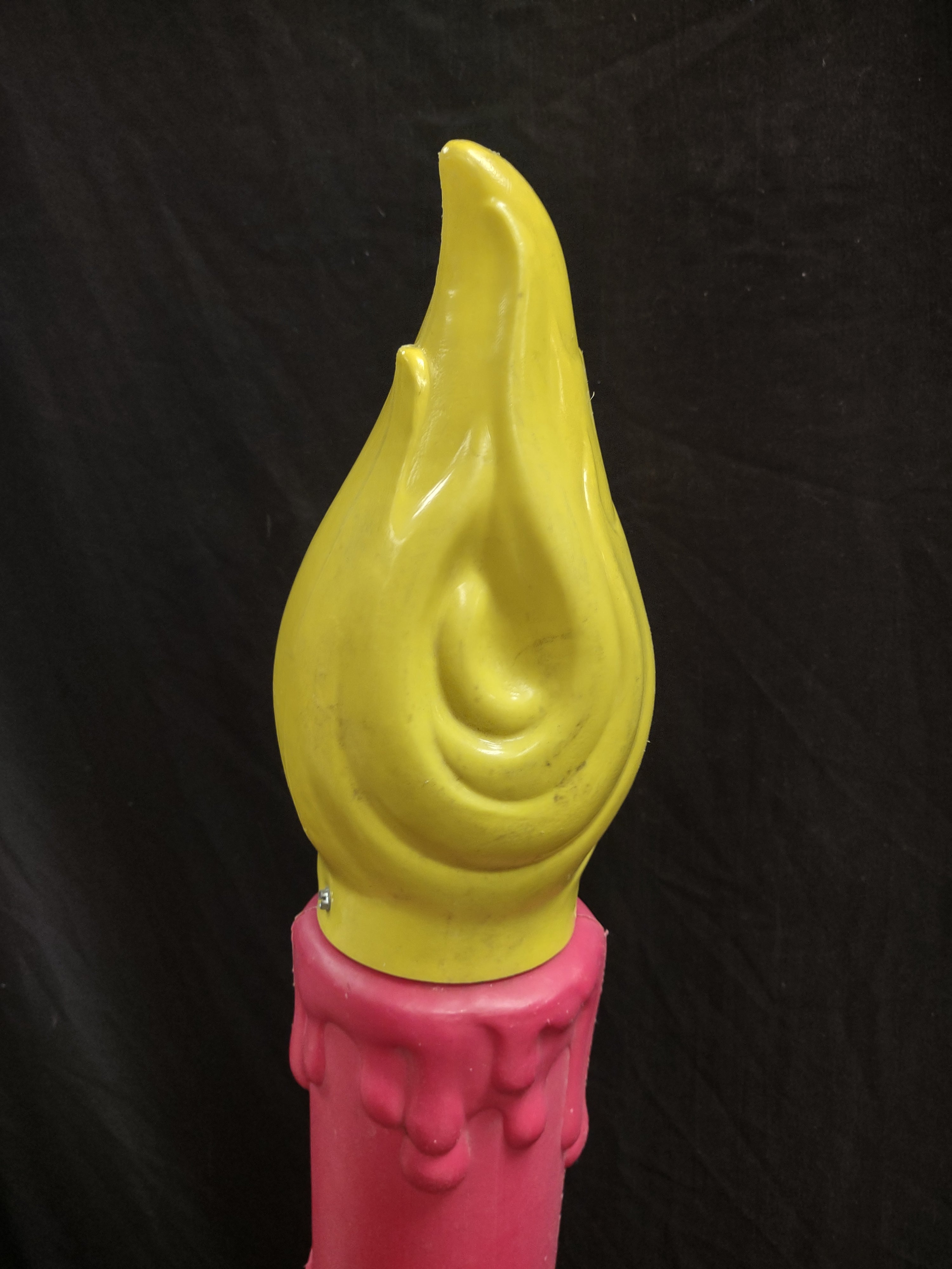 Vintage Christmas Blow Mold Candle Poinsettia Light Up 40" (lot 2322)