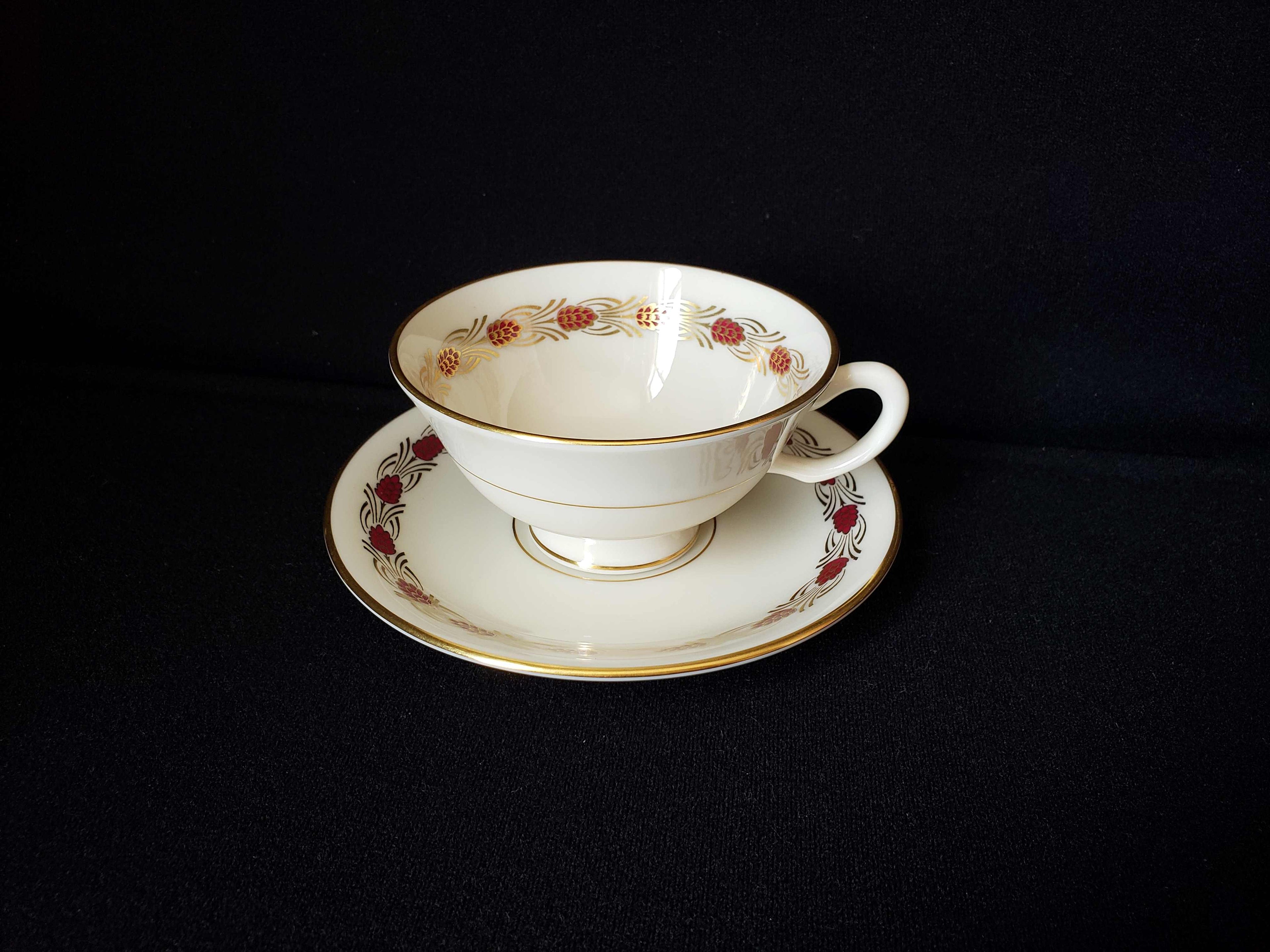 Vintage Lenox Pinehurst O-407-R Tea Cup with Saucer (lot 1937)