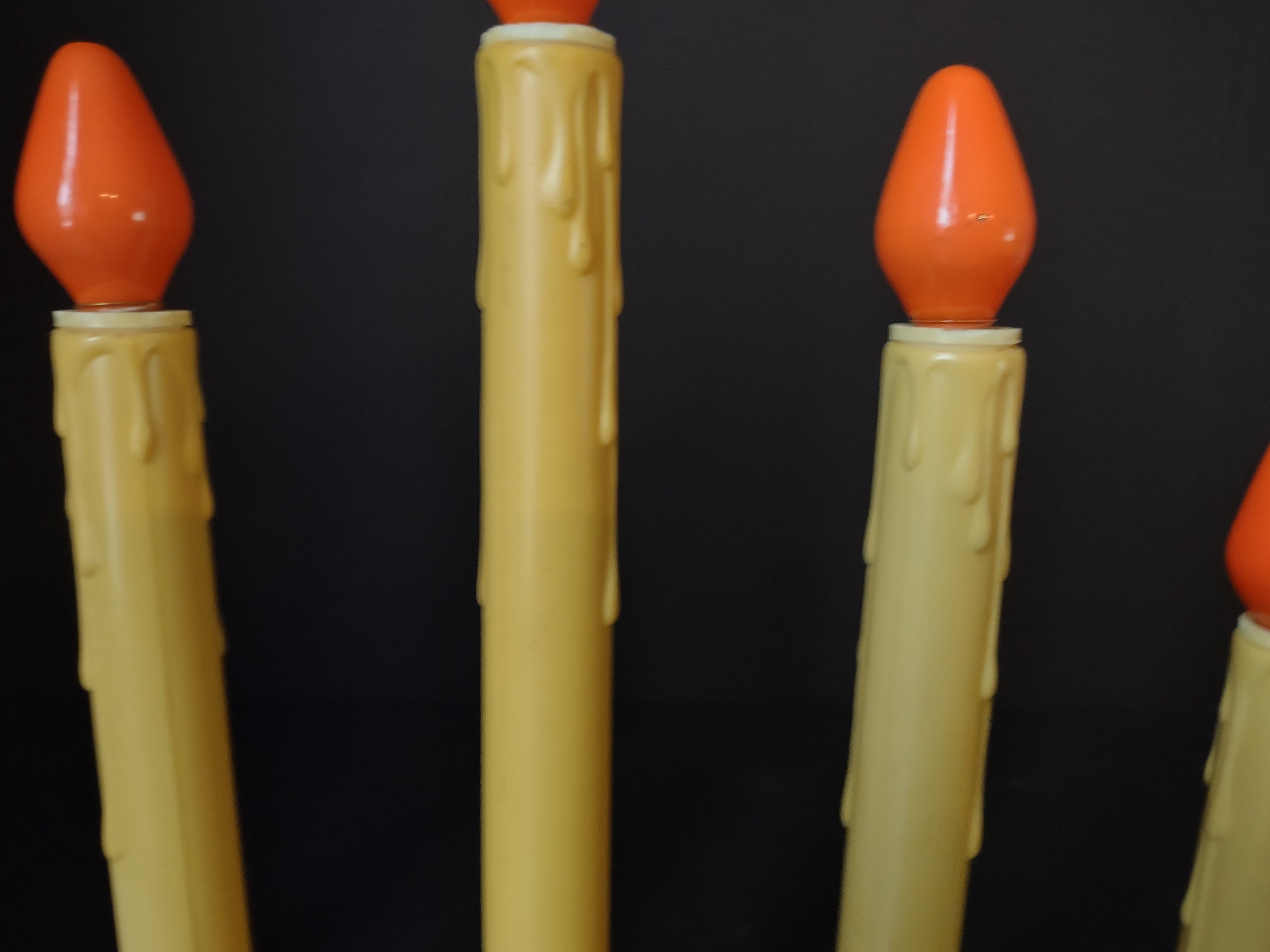 Vintage Christmas Set of 2 Window 5 Candle Drip Candelabra Candolier (lot 2299)