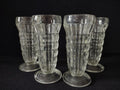 Vintage Retro MCM 5-1/2" Tall Jeannette Clear Glass x 4 (lot 5146)