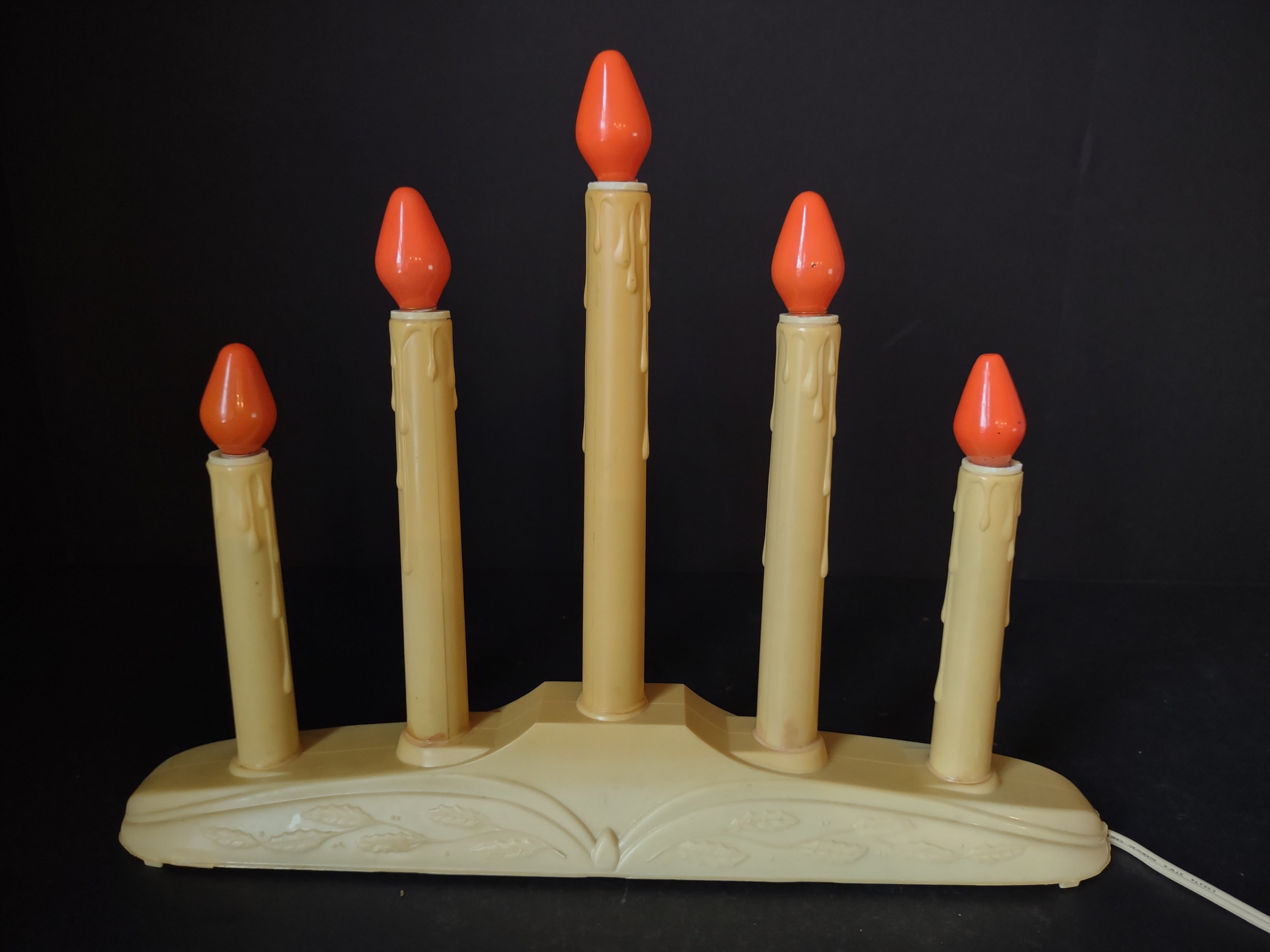 Vintage Christmas Set of 2 Window 5 Candle Drip Candelabra Candolier (lot 2299)