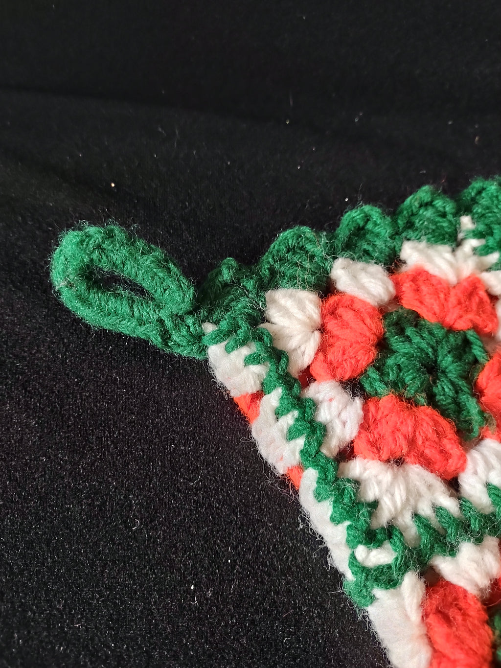 Christmas Handmade Granny Square Stocking Circles Bells Door Hanging (Lot 4657)