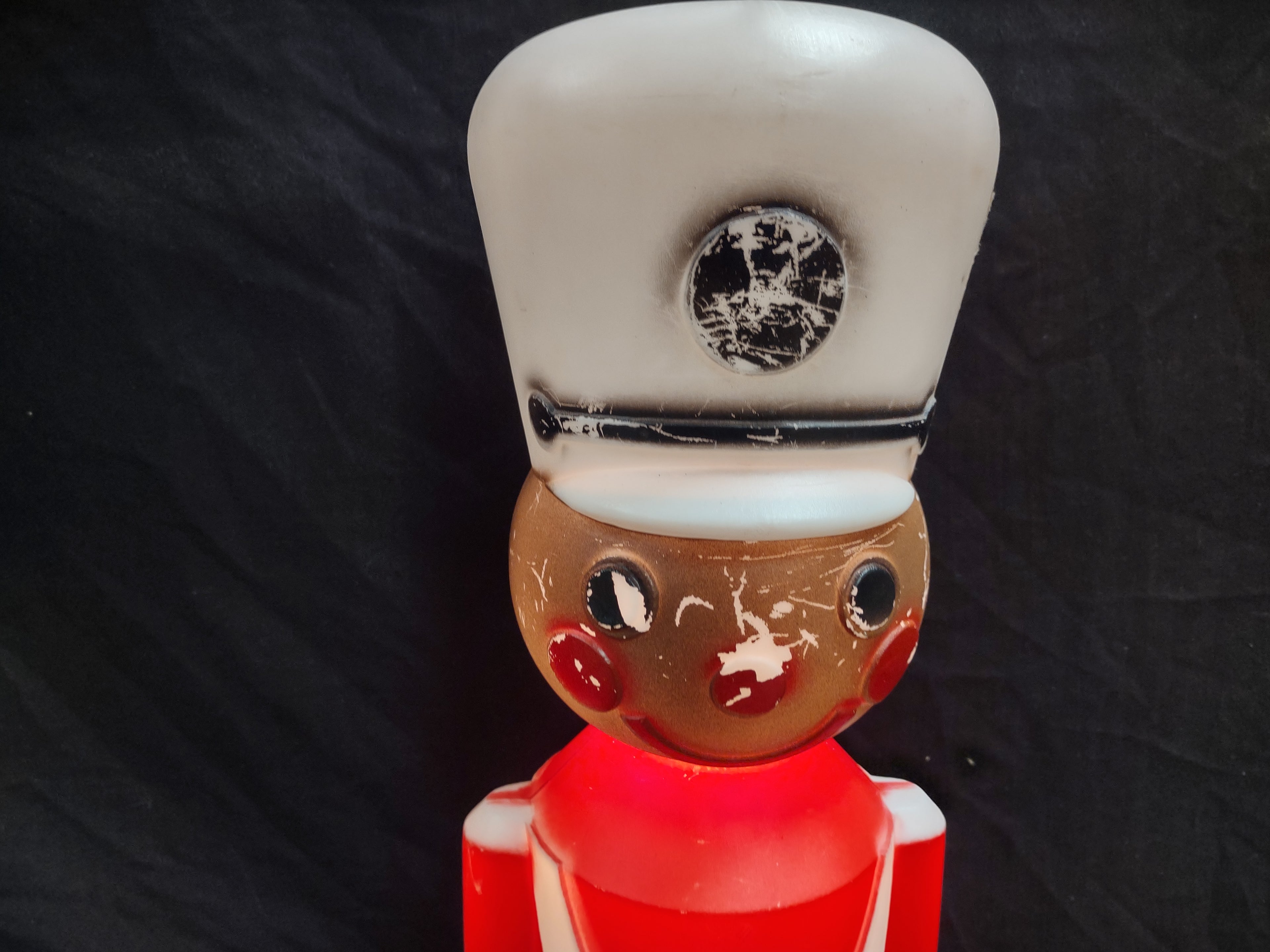 Vintage Christmas Blow Mold Nutcracker Soldier Black (lot 2328)