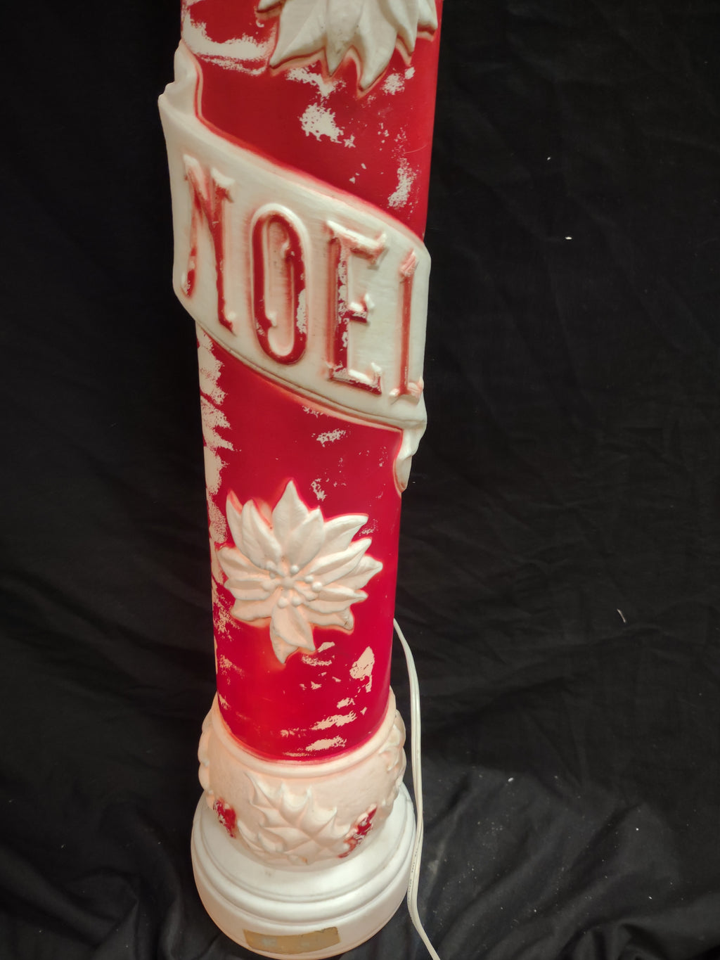 Vintage Christmas Blow Mold Candle Noel 39" (lot 2337)