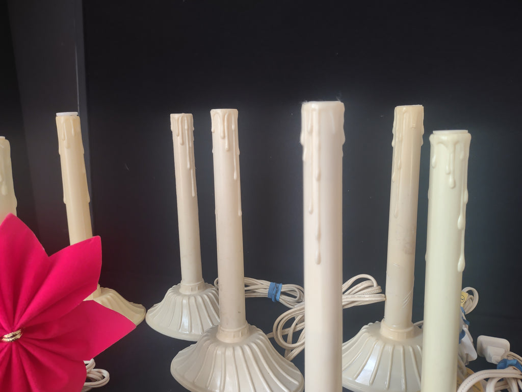 Vintage Set 9 Single Window Electric Drip Candle Candelabra (lot 2342)