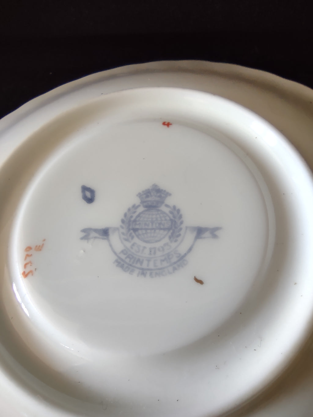 Vintage Minton Printemps Bullion Cup Liner Bone China Floral Gold x2 (Lot 5470)