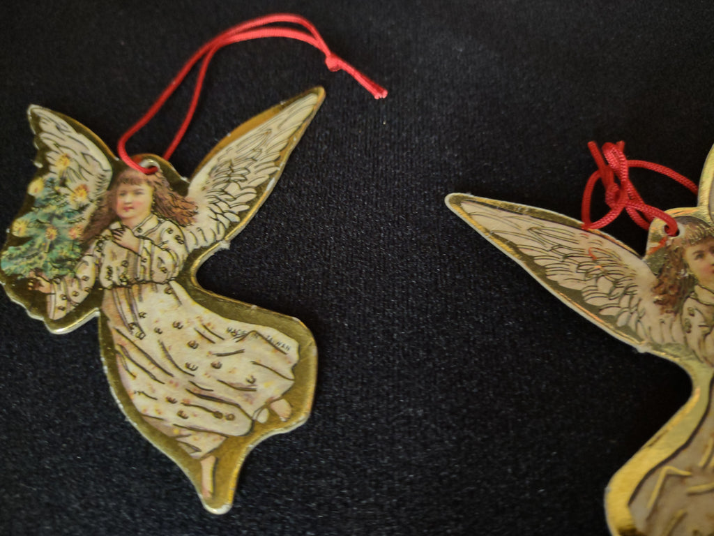 Set of 8 Christmas Ornament Angels Velvetouch (lot 1760)