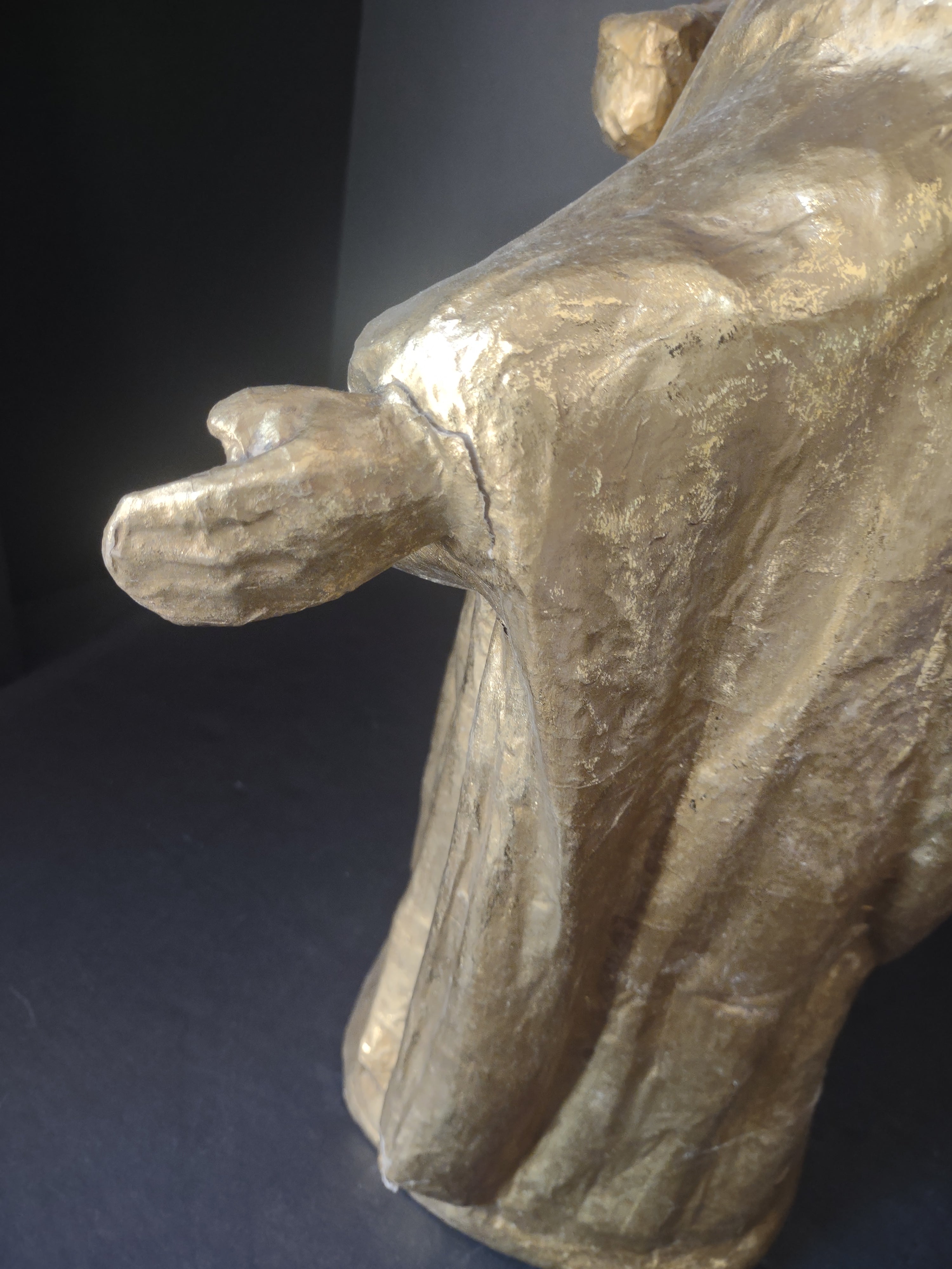 Christmas Paper Mache Shepard Nativity Golden Color 22" (lot 2184)
