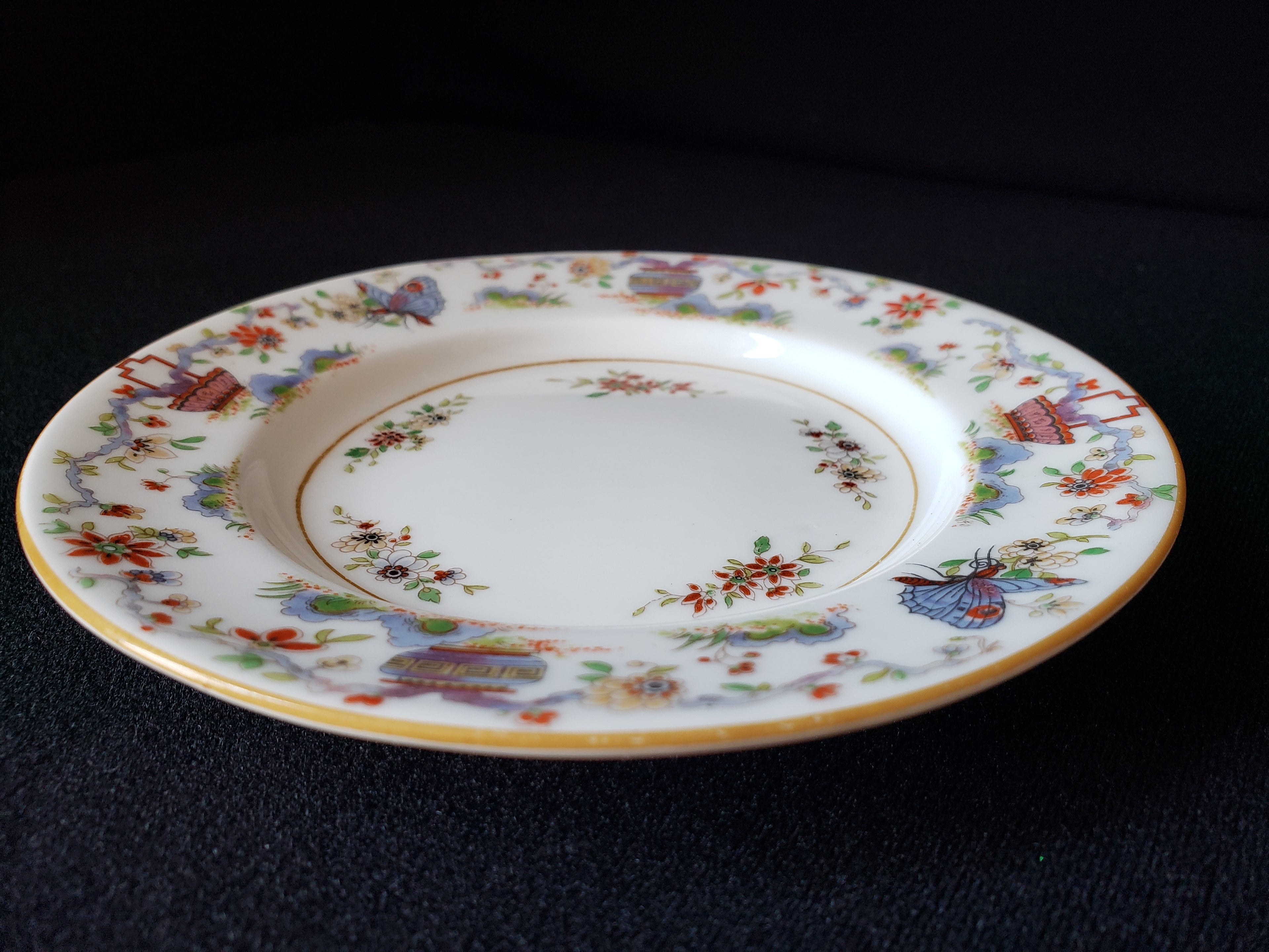 Vintage Royal Worcester Higgins & Seiter Butterfly Bread Plate 6" (lot 2116)