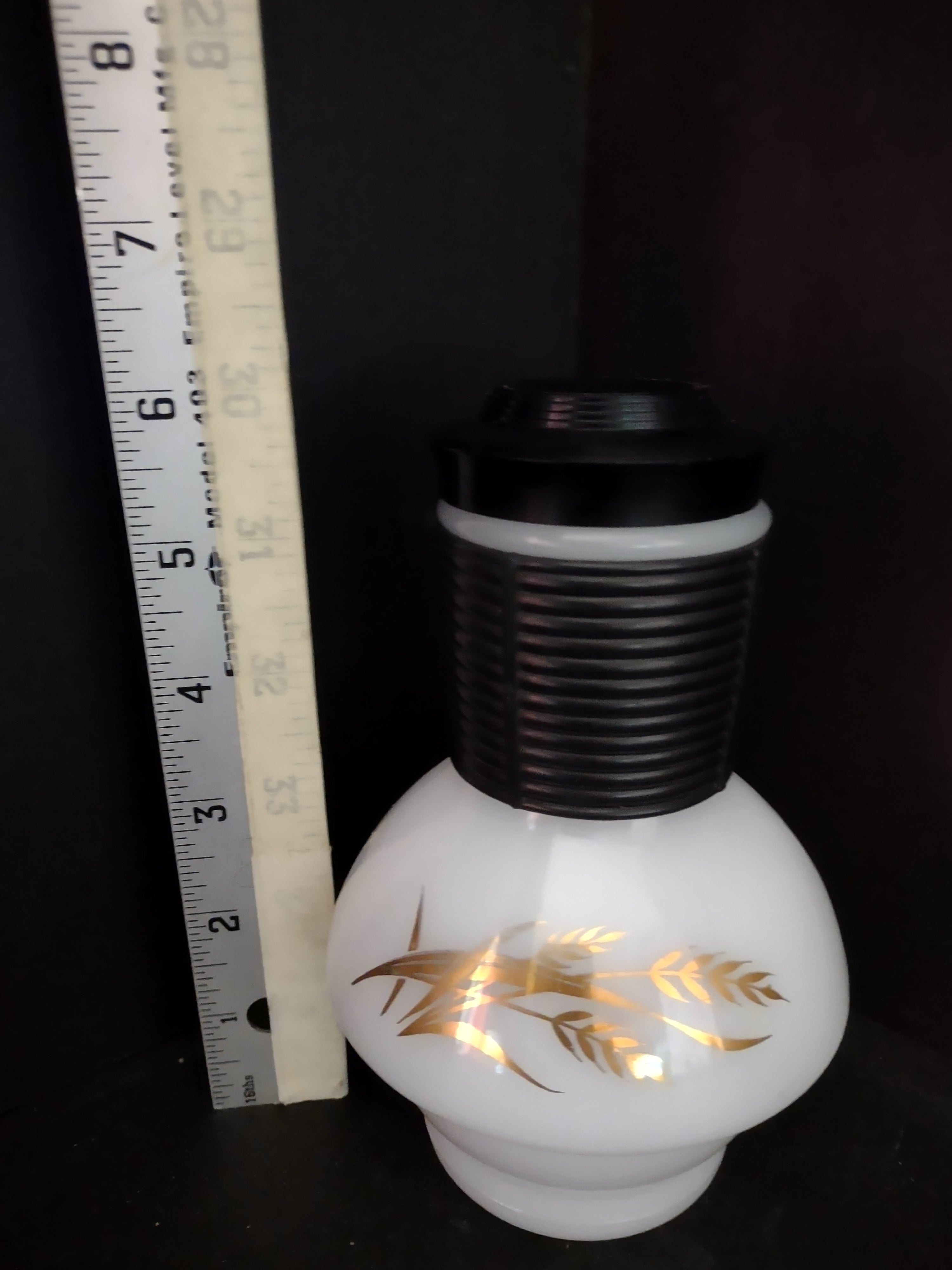 Vintage Mckee Hottle Carafe Glasbake Milk Glass Golden Wheat with Lid (lot 5261)
