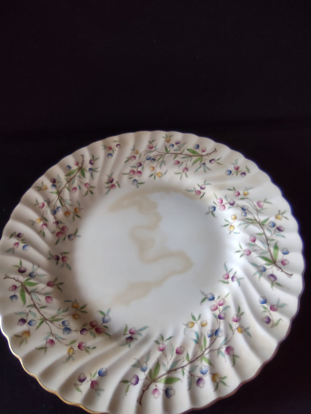 Vintage Minton Virginia Dinner Plate Bone China Floral IMPERFECT (Lot 5517)