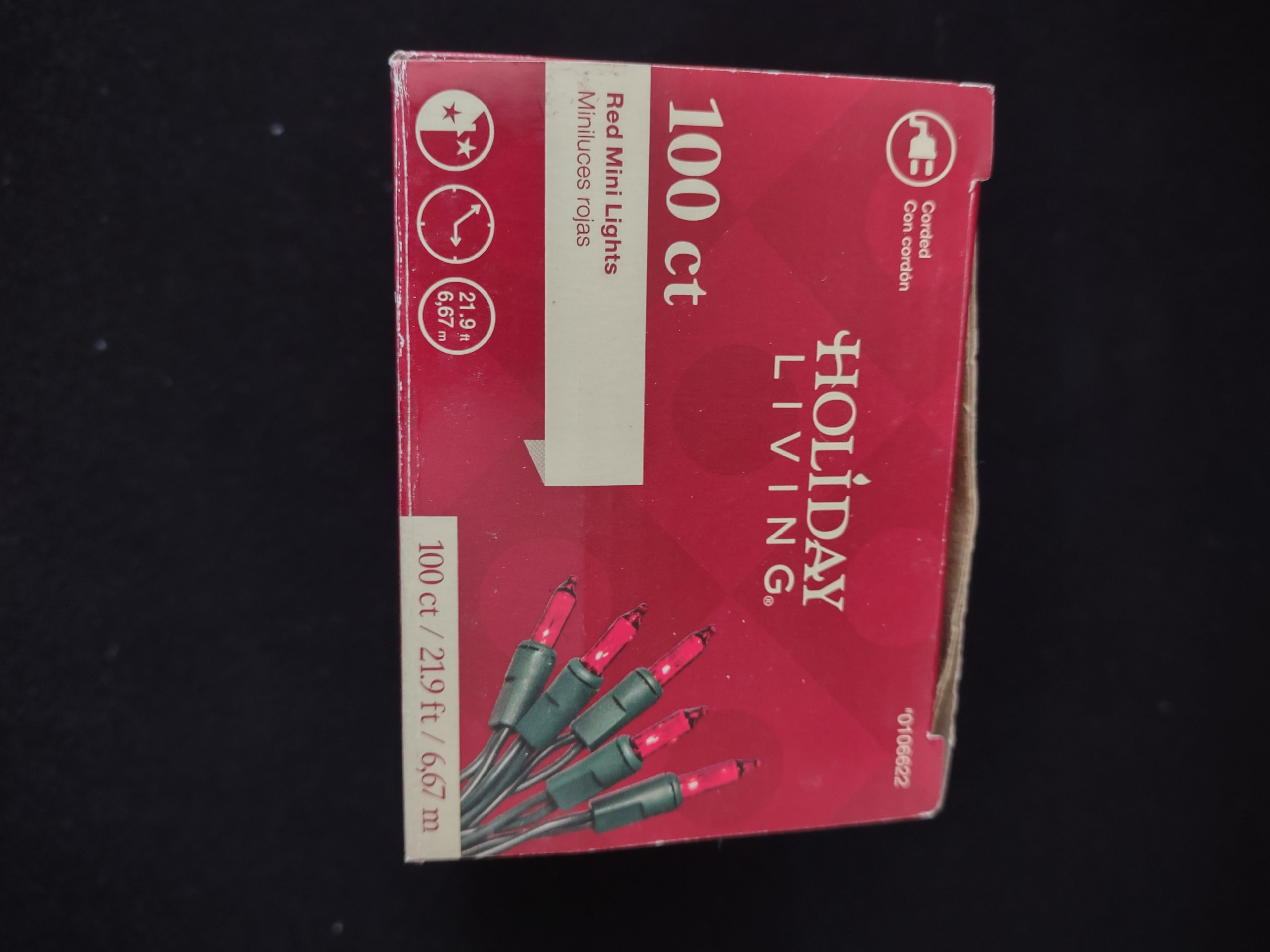 Vintage 100 Ct Christmas Red Mini Lights 4 packs 21.9' Long Each (Lot 4063)
