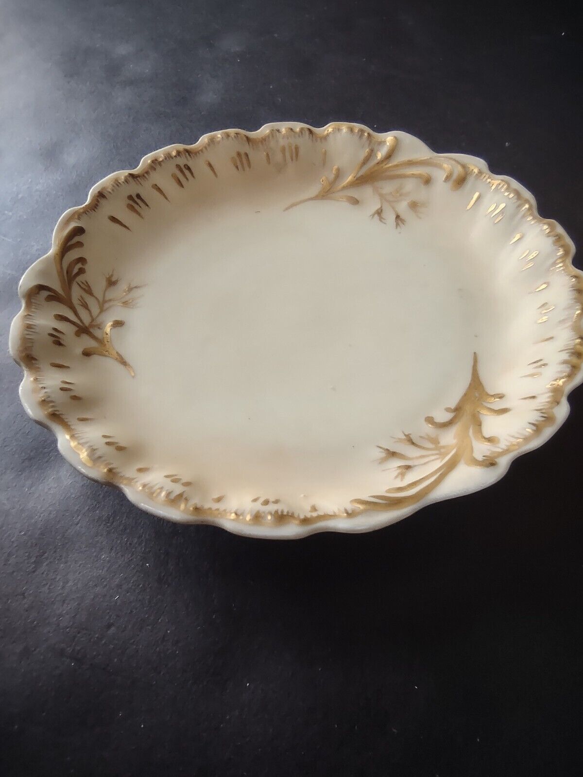 1892 - M. Redon Limoges Raised Edge Gold Trim Small Plate Bowl Cream (lot 696)