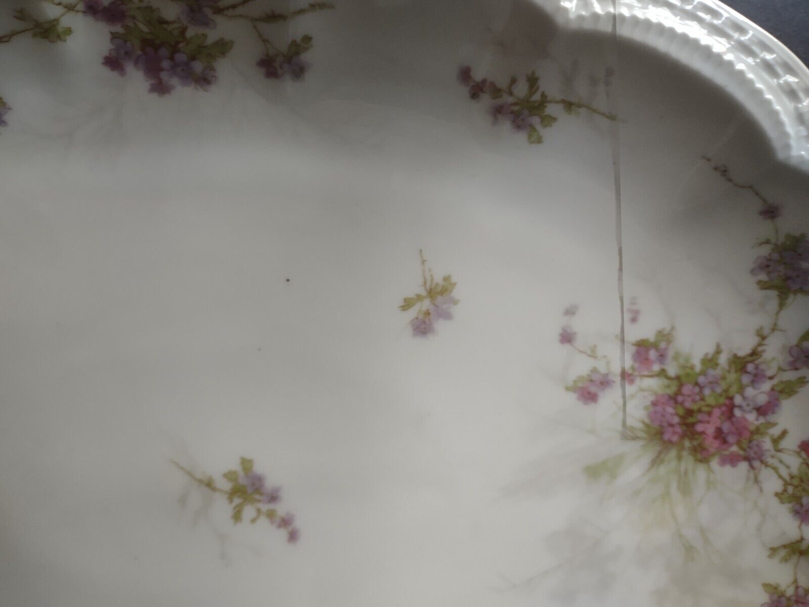 Haviland Limoges Gold Bows Purple Flowers Serving Platter 15-1/2" (lot 341)