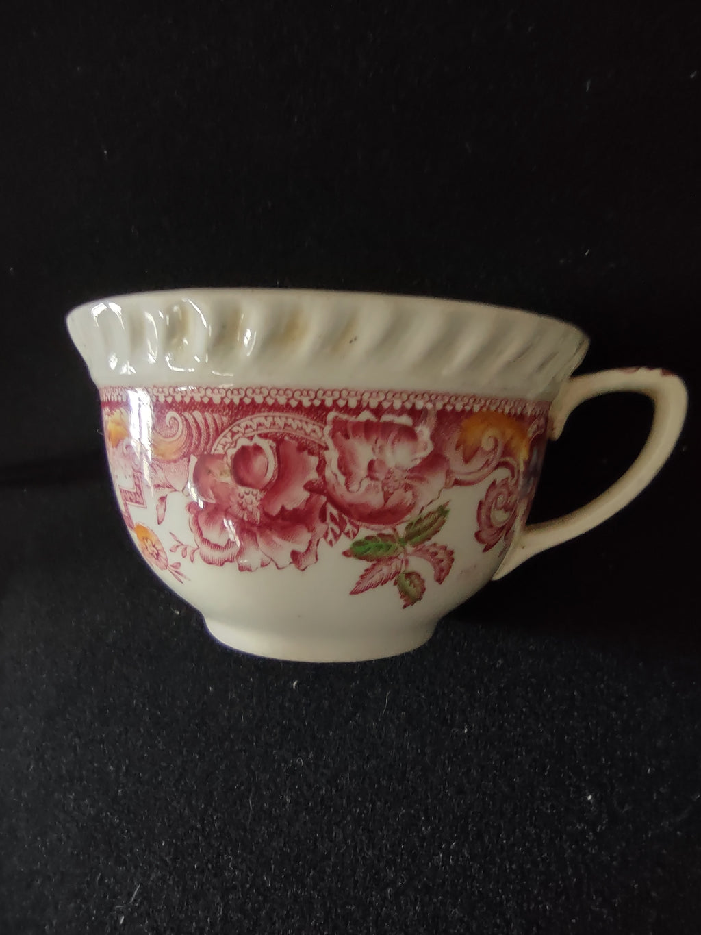 Vintage Johnson Teacup Saucer Ironstone Devonshire Pink x 3 IMPERFECT (lot5670)