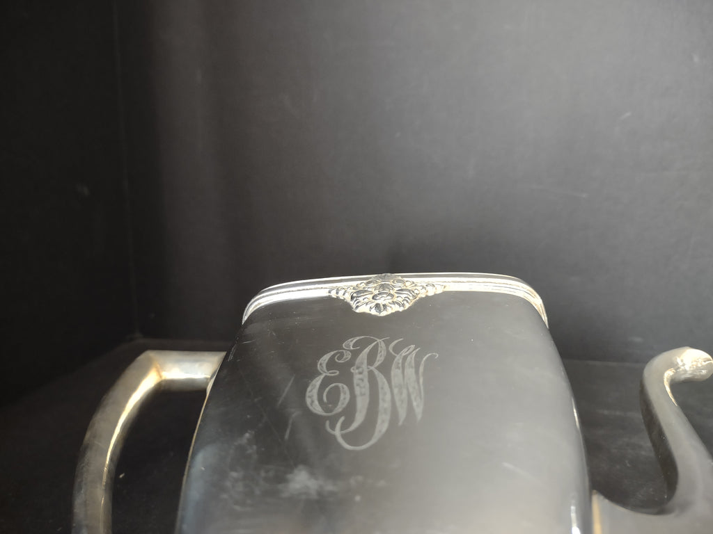 Vintage Silver Plated Adoration Rogers Bros Coffee Pot Monogrammed (lot 3058c)