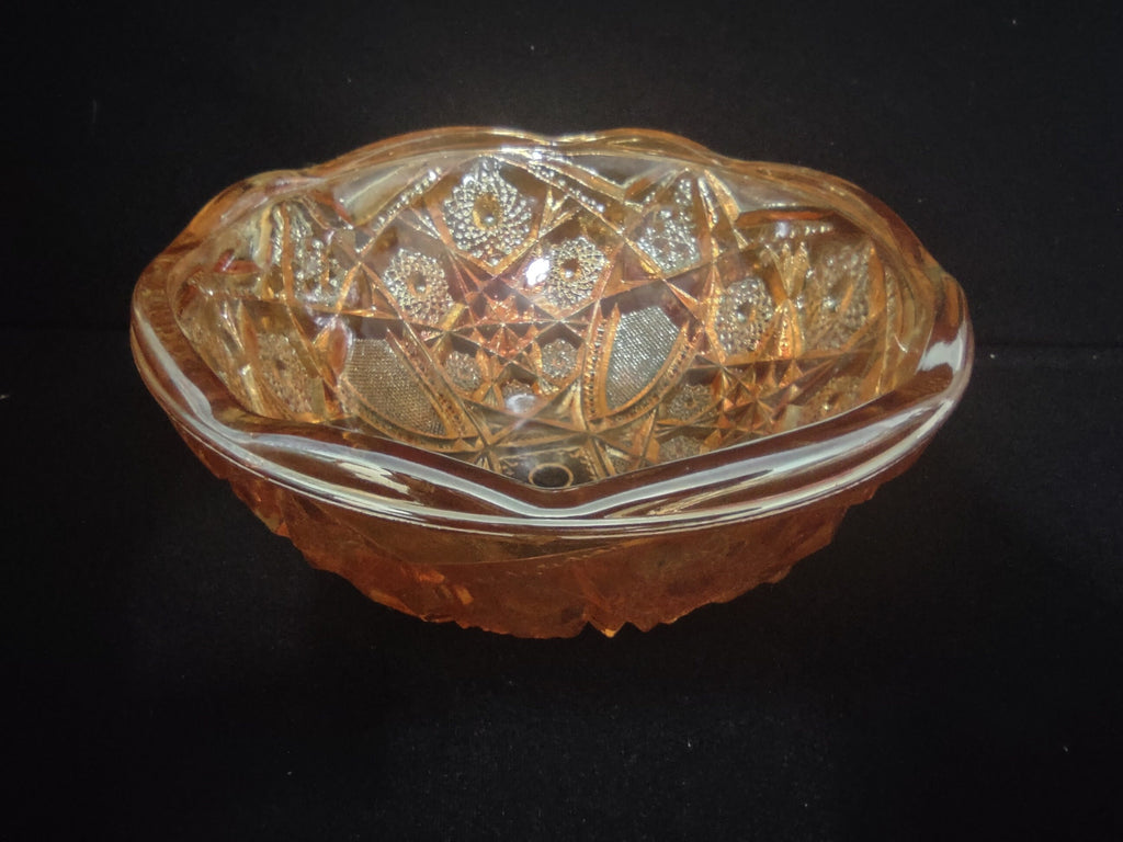 Vintage Collectible Carnival Glass Orange Marigold Bowl 8" (lot 138)