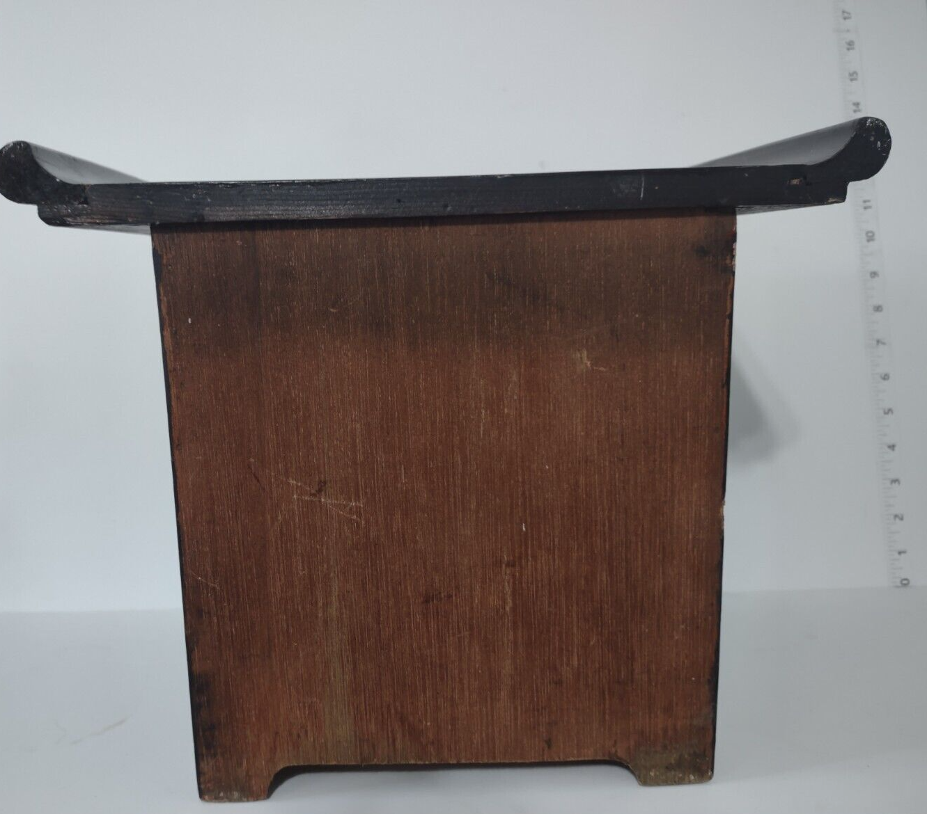 Tansu Design Wooden Dark Brown Shelf 13-1/2" x 10-1/2"