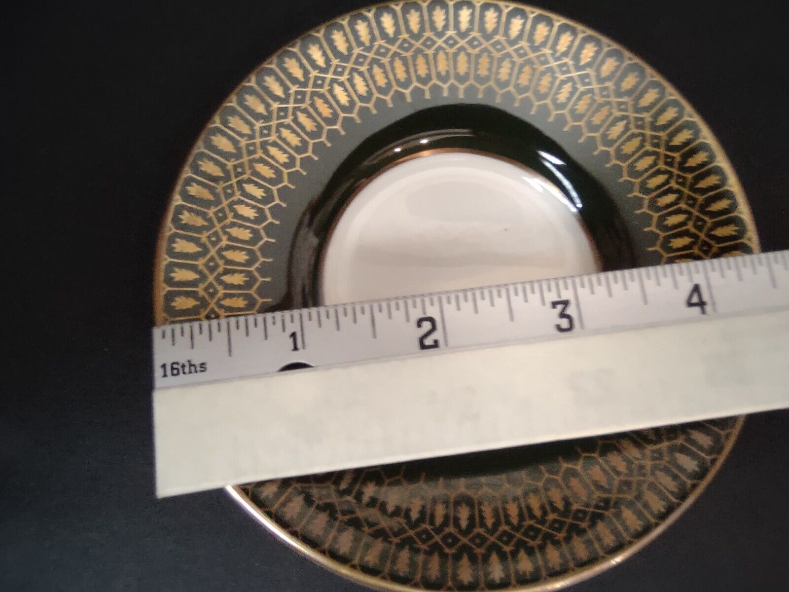 Vintage Coalport Chateau Demitasse Cup Gold Trim Green (lot 513)