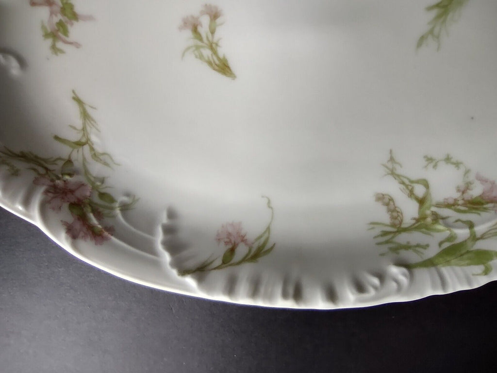 Haviland Limoges Gold Handle Carnation Serving Platter 15-1/2" (lot 340)