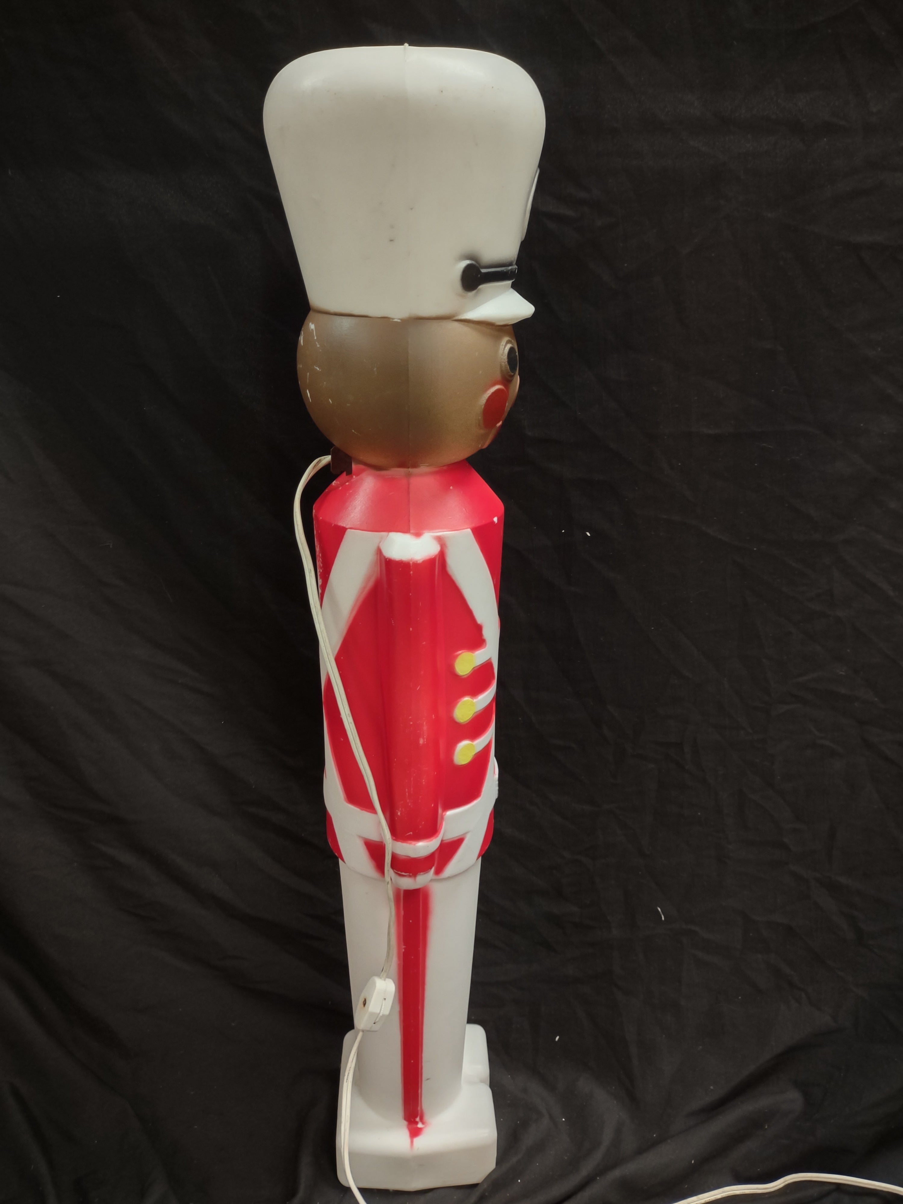 Vintage Christmas Blow Mold Nutcracker Soldier Black (lot 2326)