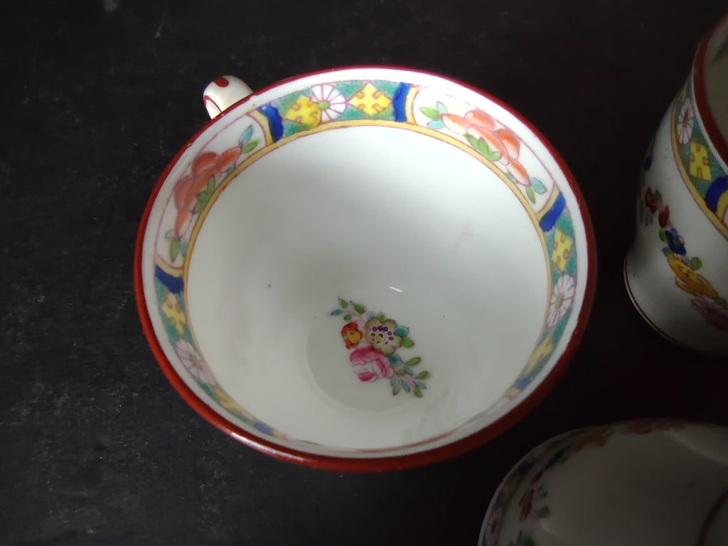 Vintage Minton Rose Garland Swag Demitasse Cup x 3 Bone China England (lot 5481)