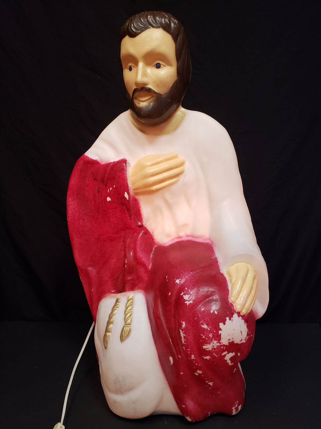 Vintage Christmas Blow Mold Nativity Joseph Maroon Figurine 29" (lot 2245)