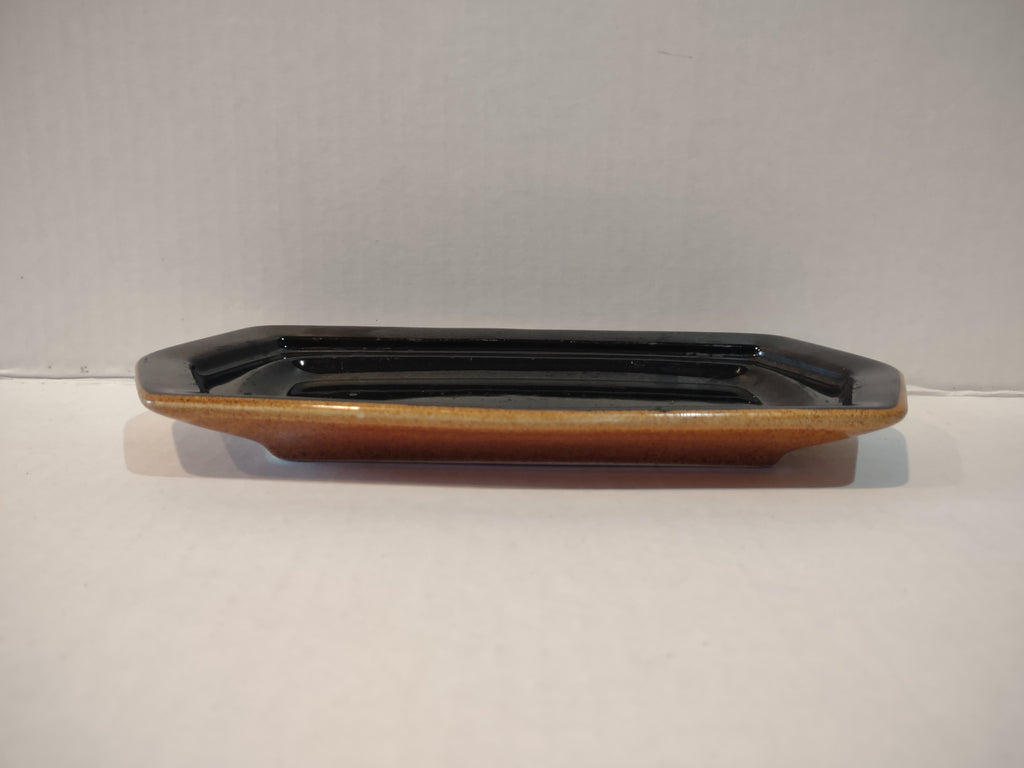 Vintage MCM Ironstone USA Amber Octagon Bottom for Butter Dish ONLY (lot 5015)