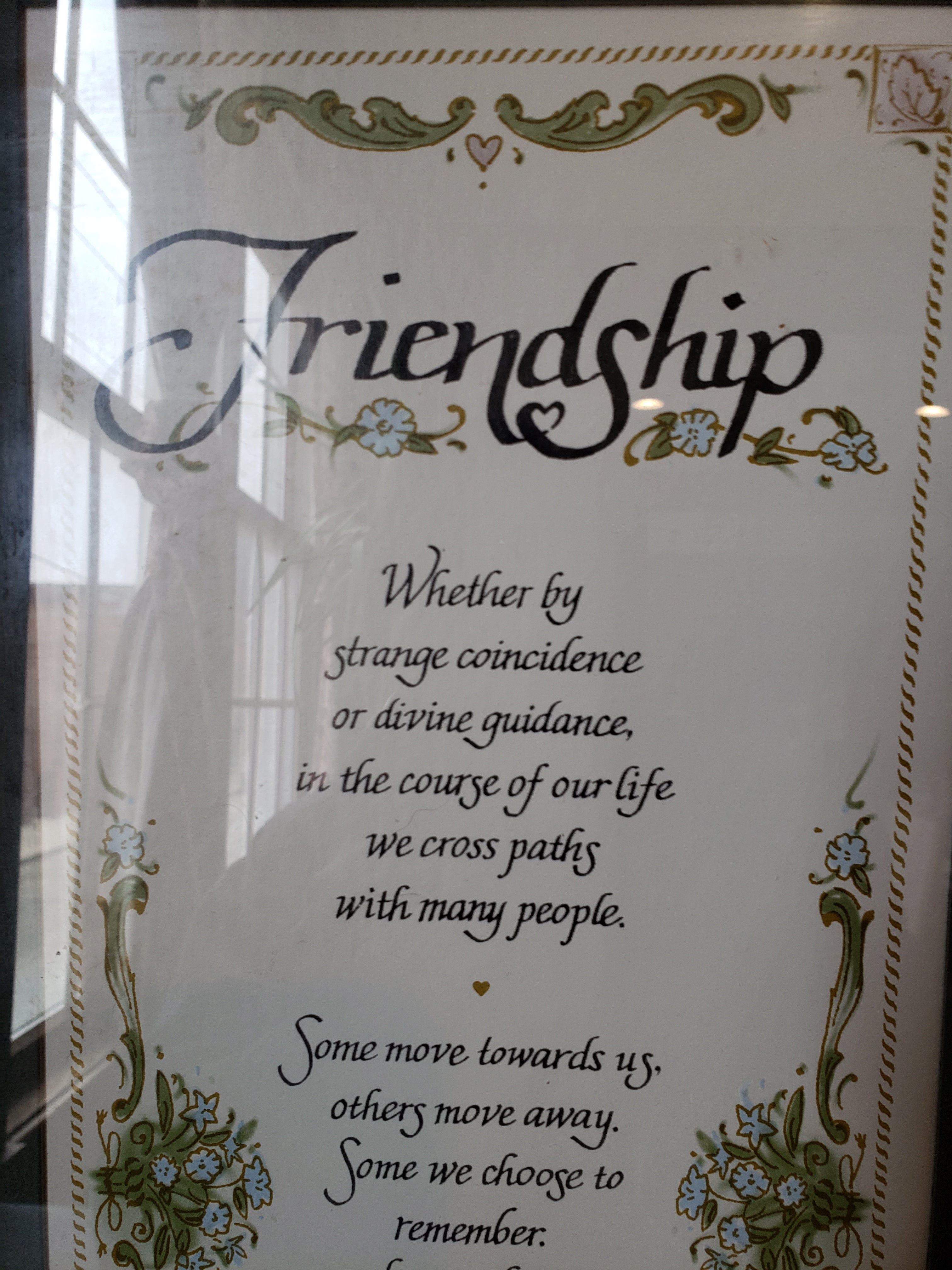Vintage Home Interiors Friendship Green Brown Picture Wall Art (lot 2631c)