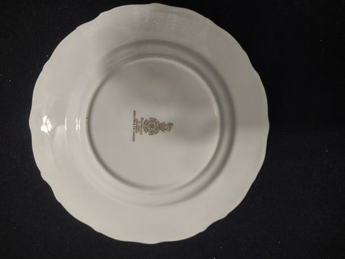 055 Vintage Royal Doulton Plate Bread Desert White Gold Trim 6-1/2"