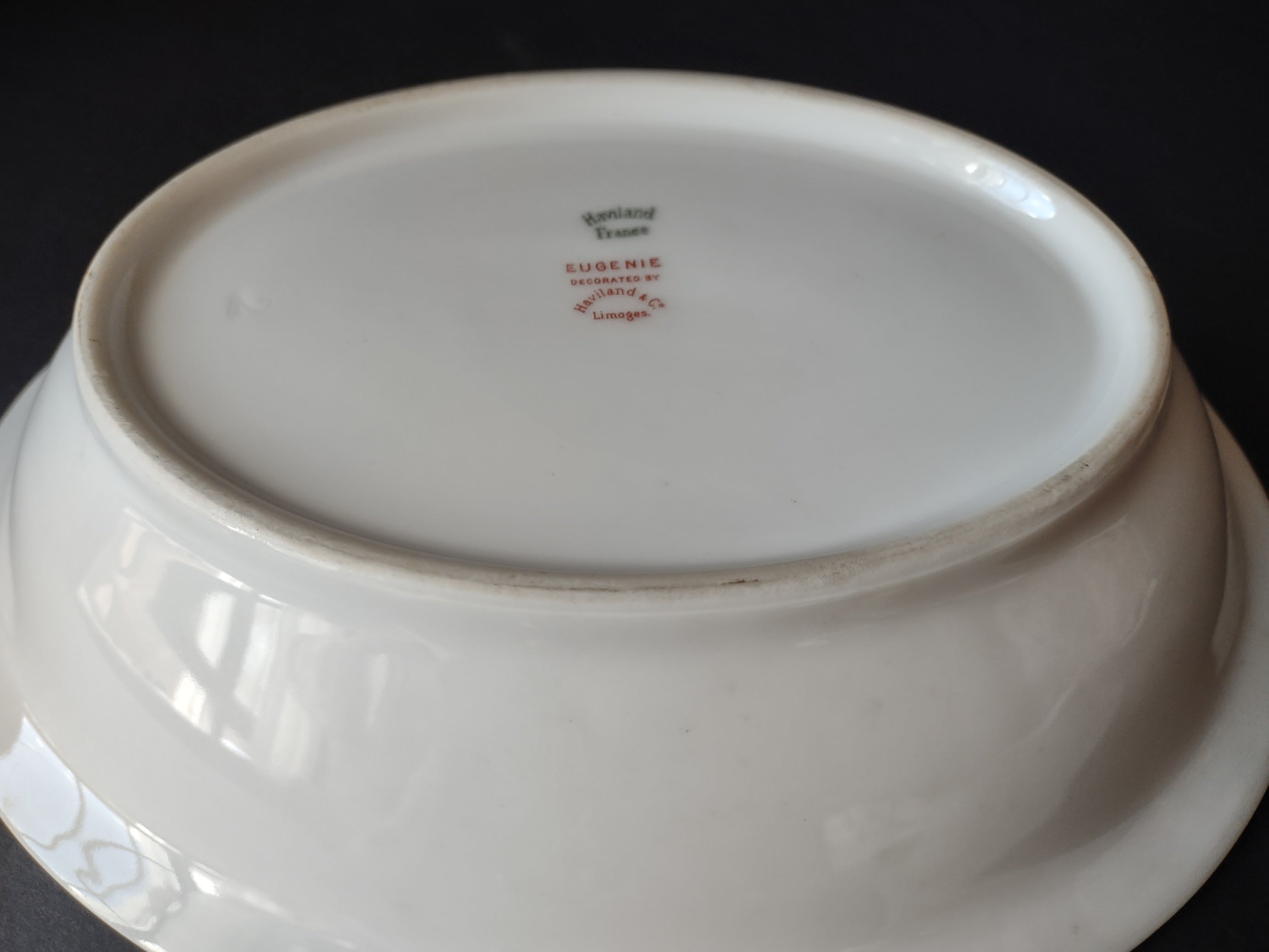Haviland Limoges Eugenie Serving Bowl & Platter Yellow Swag Ribbon (lot 945)