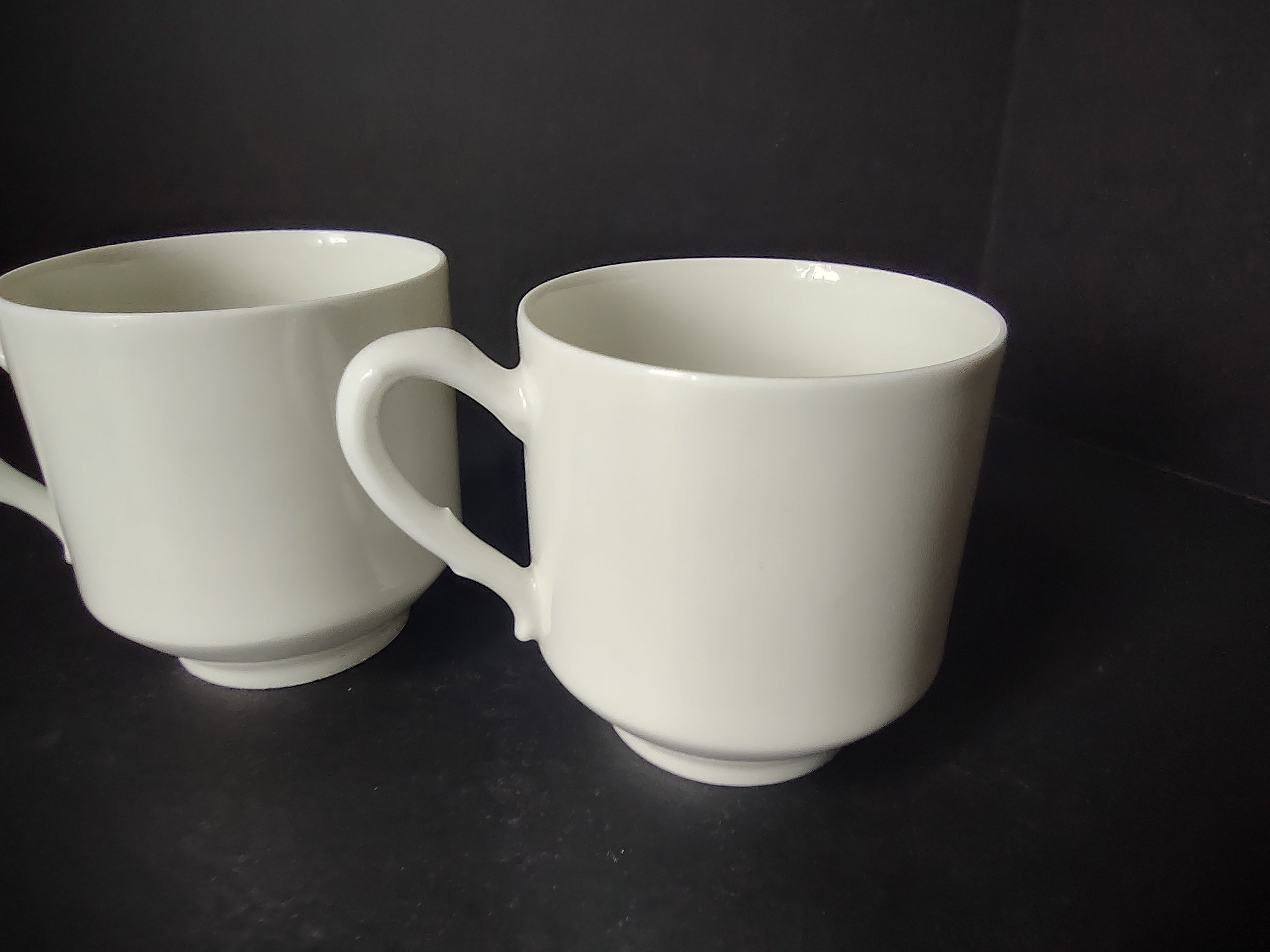 Haviland France Limoges 2 x Demitasse Cups ONLY Plain White (lot 1029)