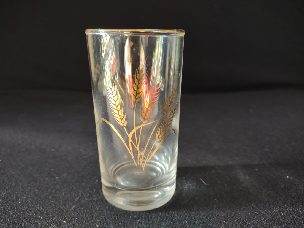 Vintage Homer Laughlin 22k Golden Wheat 4" Juice Drinking Glass x 4 (lot 5173)