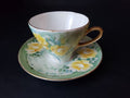 1870-1945 Vintage KPM Germany Teacup & Saucer Yellow Rose Green Design (lot 653)