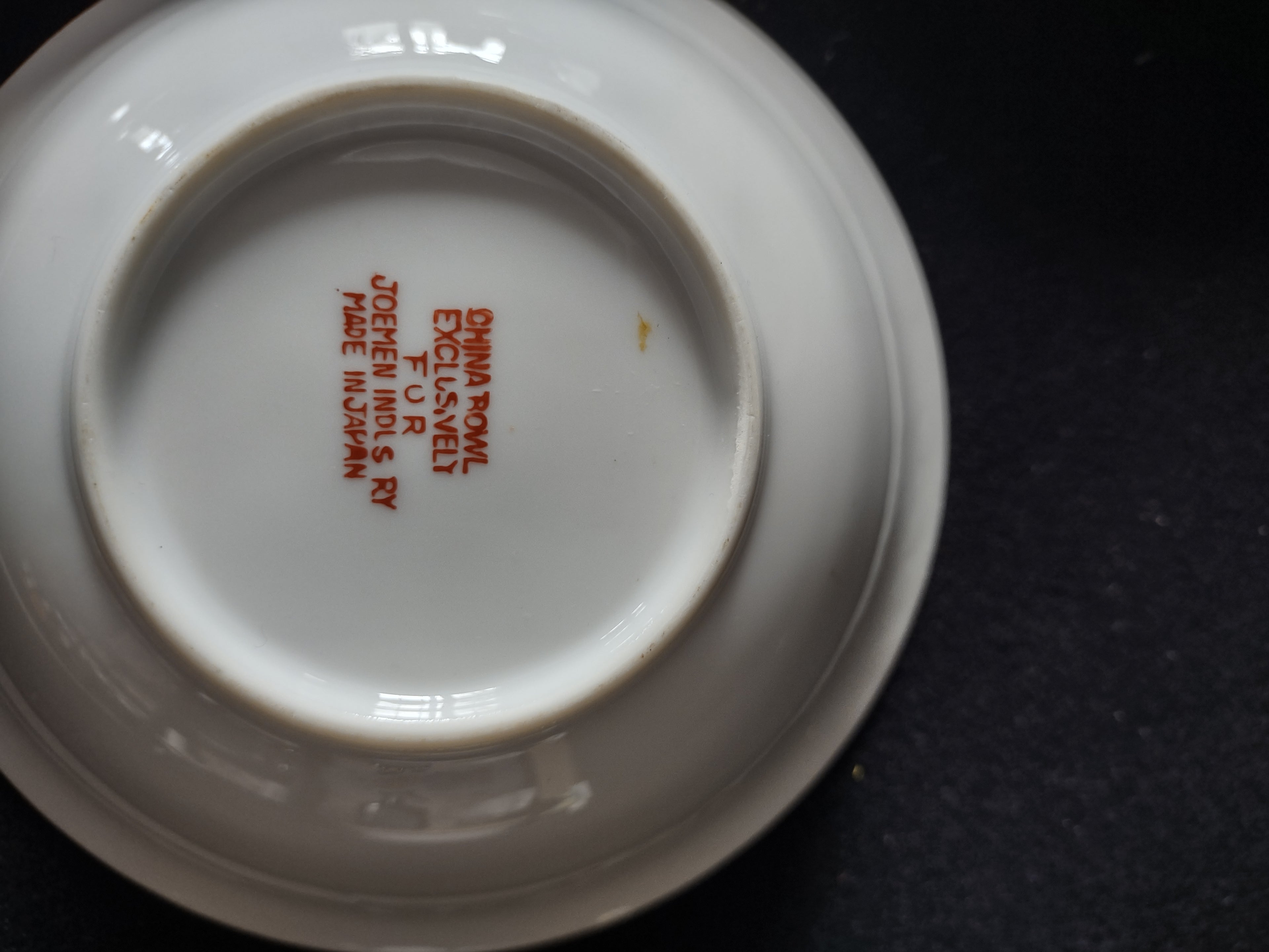 Vintage 6" Lusterware Cereal Cram Soup Bowl x 4 Orange Trim Flowers (Lot 5051)