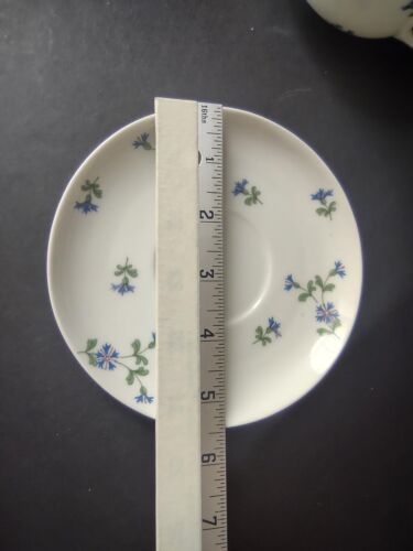 Vintage French Chick GDA Limoges Bouillon Cup & Saucer Blue Flower (lot 764)