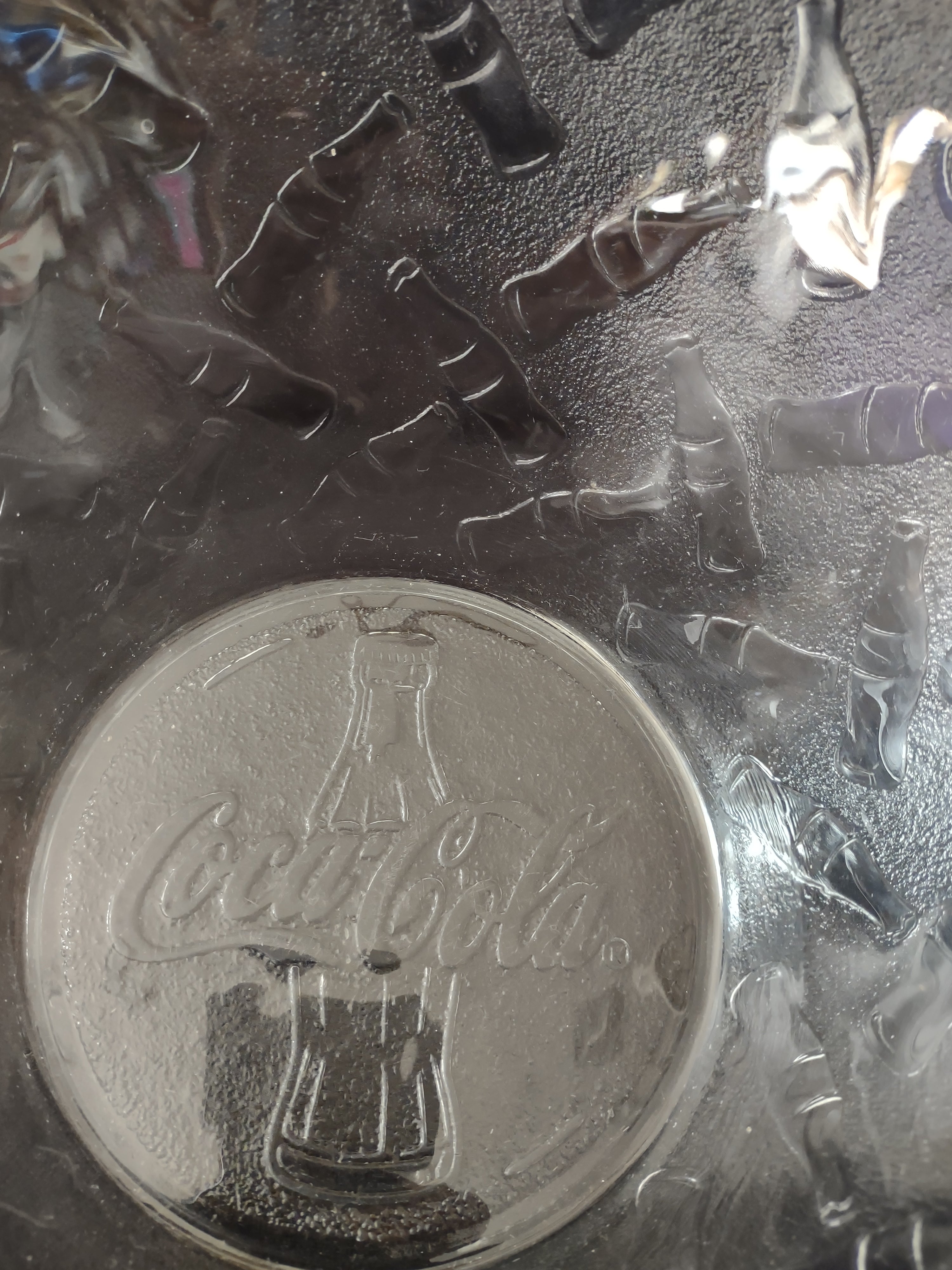 Vintage Coca Cola Chip Candy Bowl x 2 Embossed Bottles Design (Lot 3679)