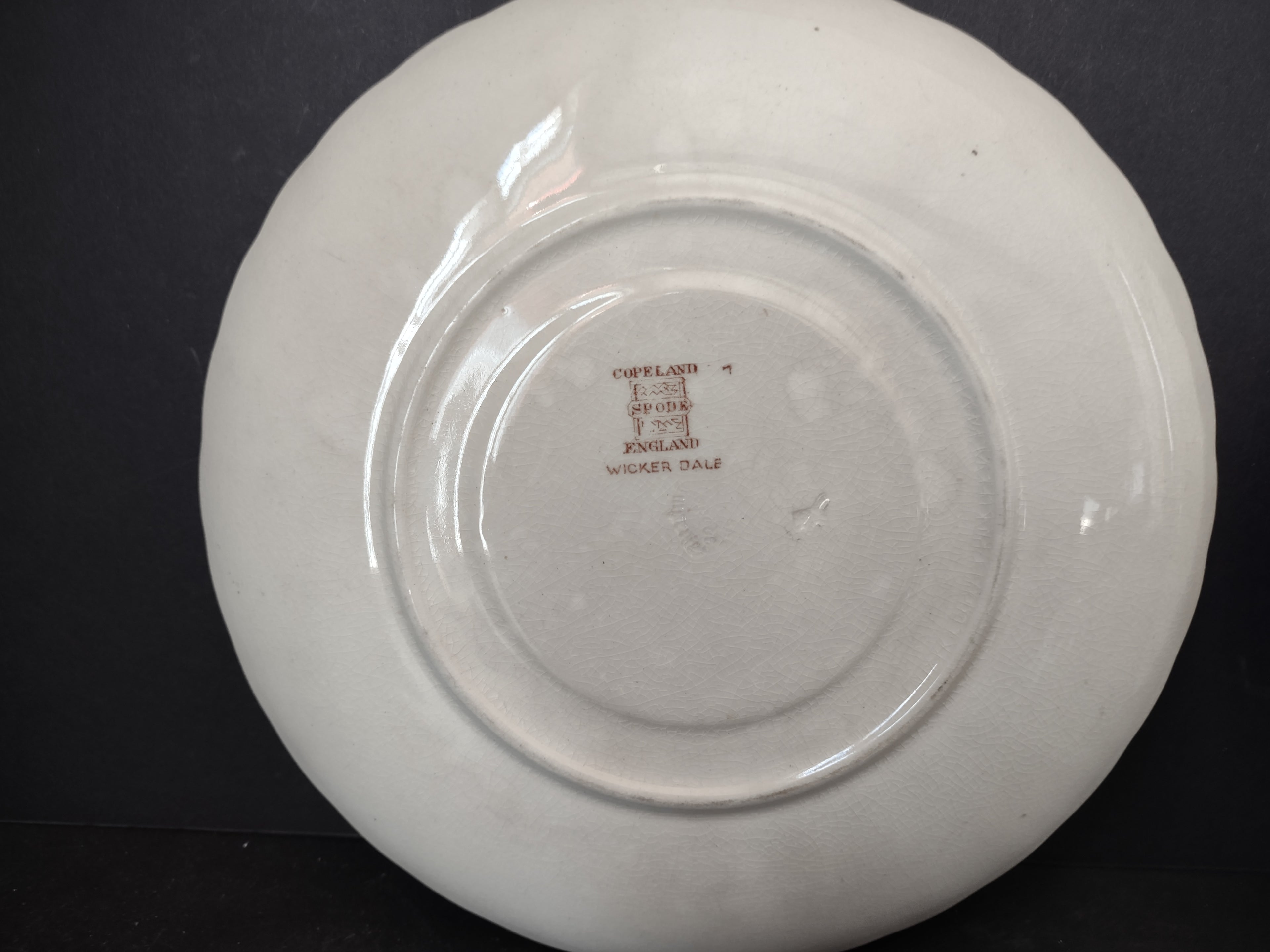 Vintage Spode Cream Soup Cup x 2 Wicker Dale English Countryside (Lot 5771)