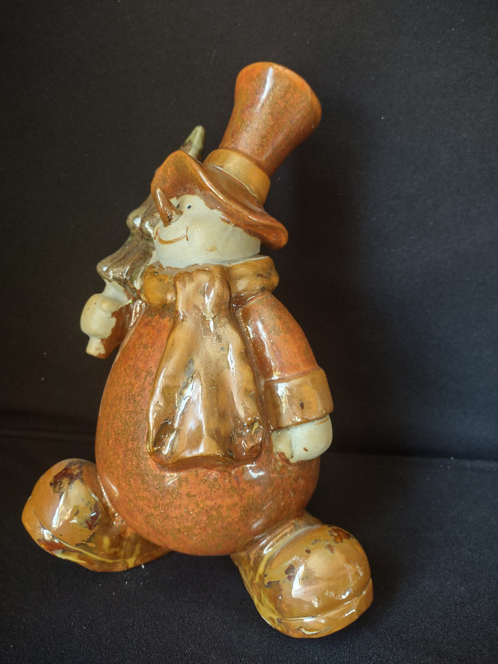 Ceramic Christmas Snowman Figurine 12" (lot 1707)