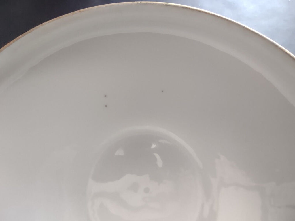 Wm Guerin France Limoges Round Soup Tureen Yellow Gold Trim (lot 532)