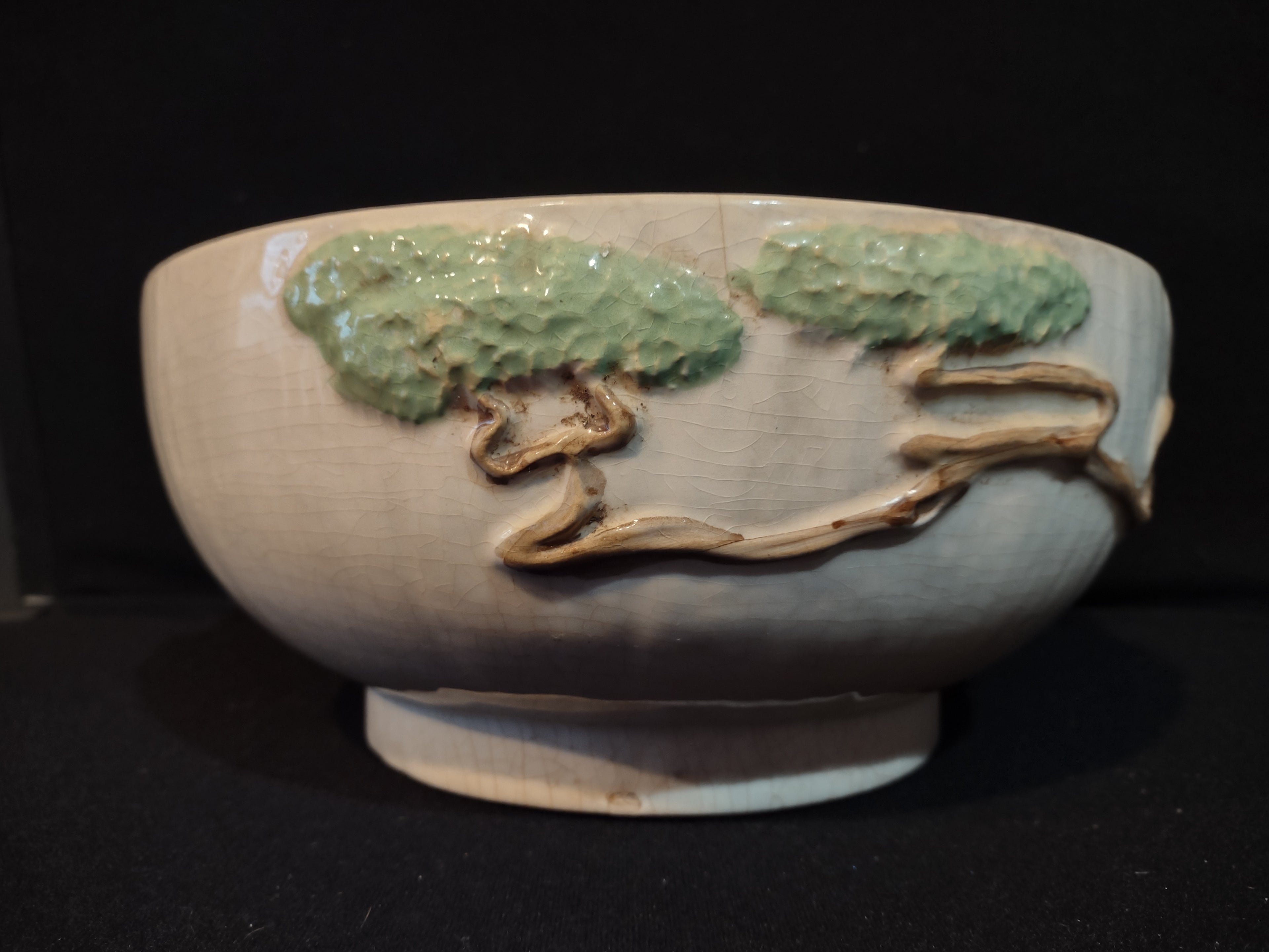 Vintage Roseville Ming Tree White 1949 MCM Pottery Ceramic Bowl 527-9 (lot 5364)