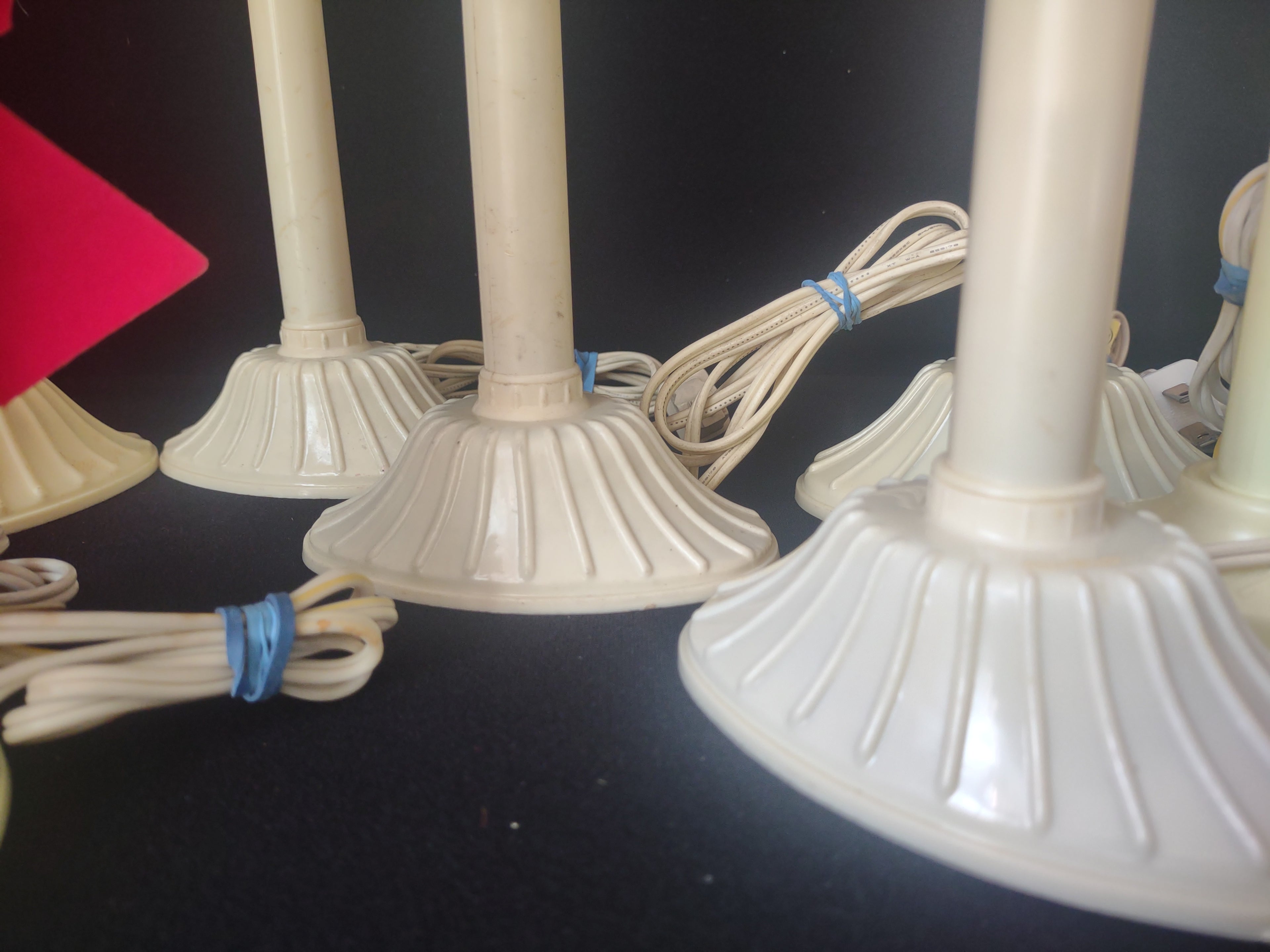 Vintage Set 9 Single Window Electric Drip Candle Candelabra (lot 2342)