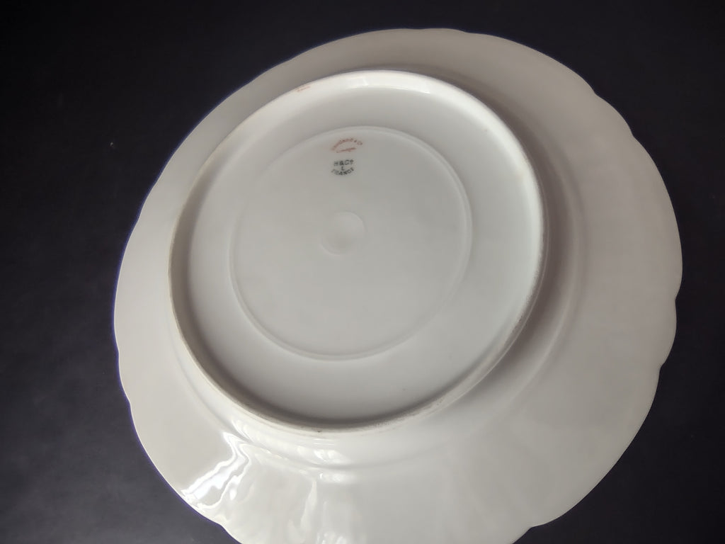 Antique 1889 Haviland Limoges Blue Red Flower Dinner Plate (lot 950)
