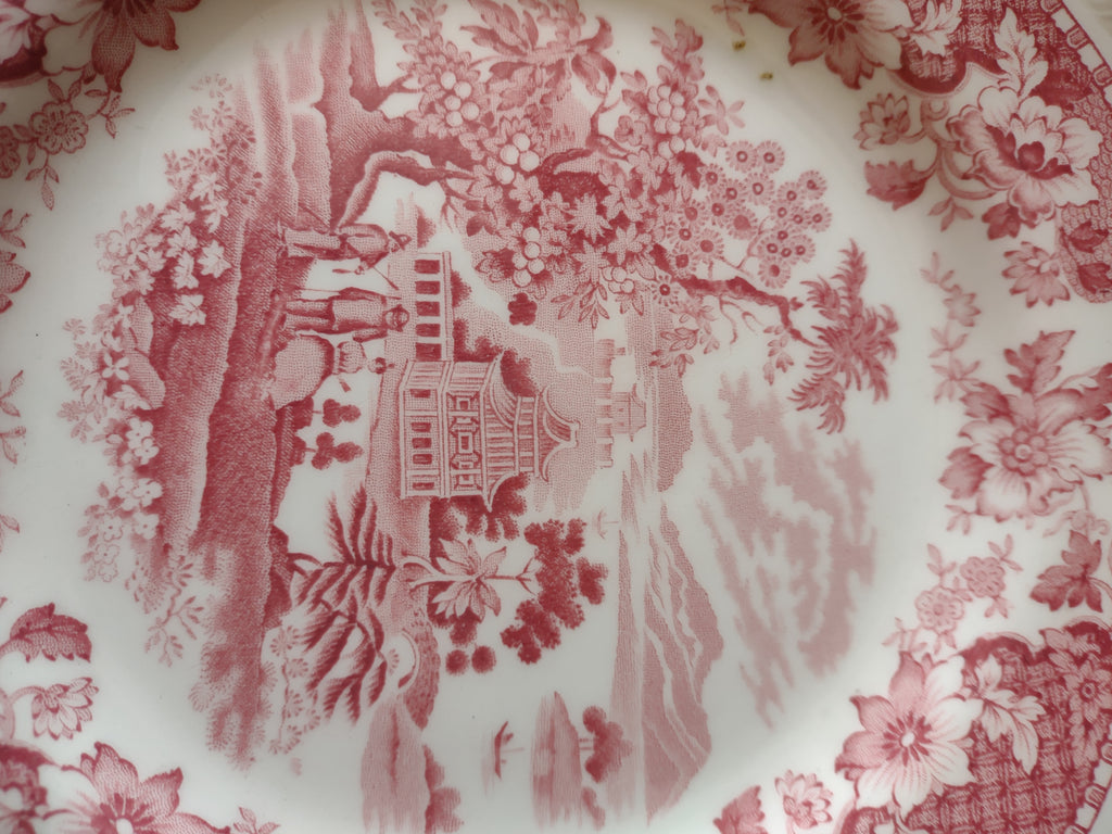 Vintage Wood Sons 8" Luncheon Plate Seaforth Pink (Lot 5677)