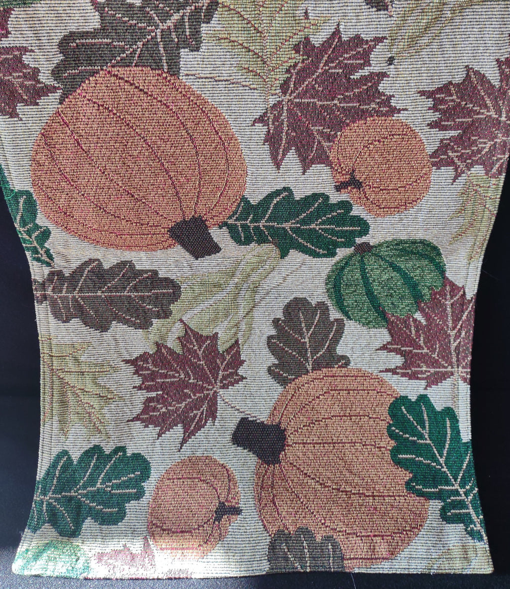 Thanksgiving Fall Table Runner Jacquard Weave Pumpkins 72 X 13" (Lot 4349)