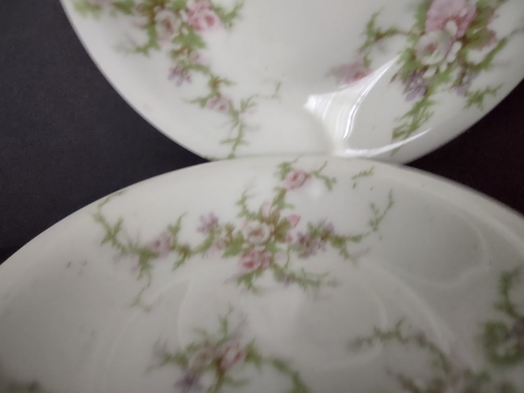 Haviland Limoges 5 x Small Bowl 5" Pink White Cabbage Rose Moss (lot 908)